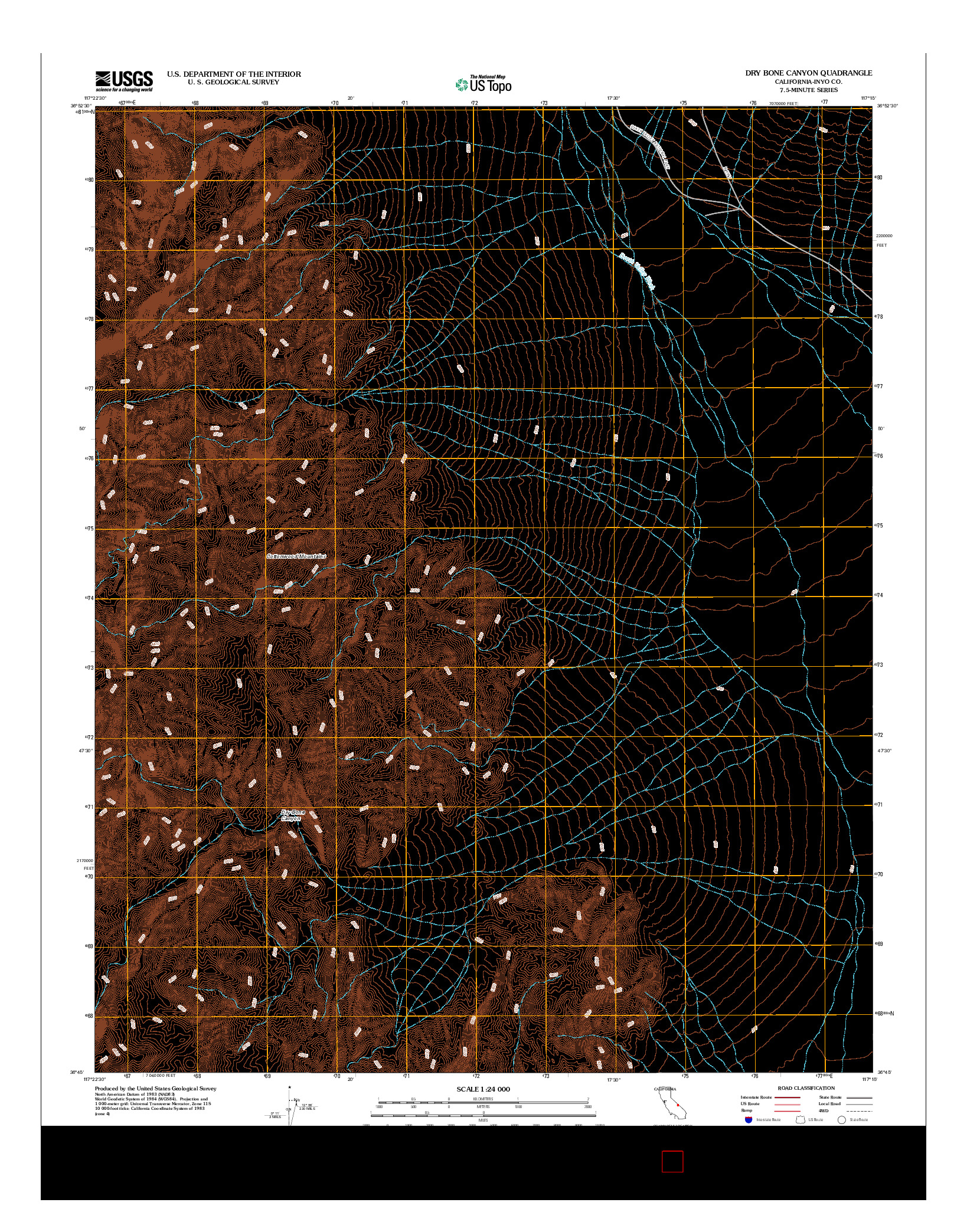 USGS US TOPO 7.5-MINUTE MAP FOR DRY BONE CANYON, CA 2012