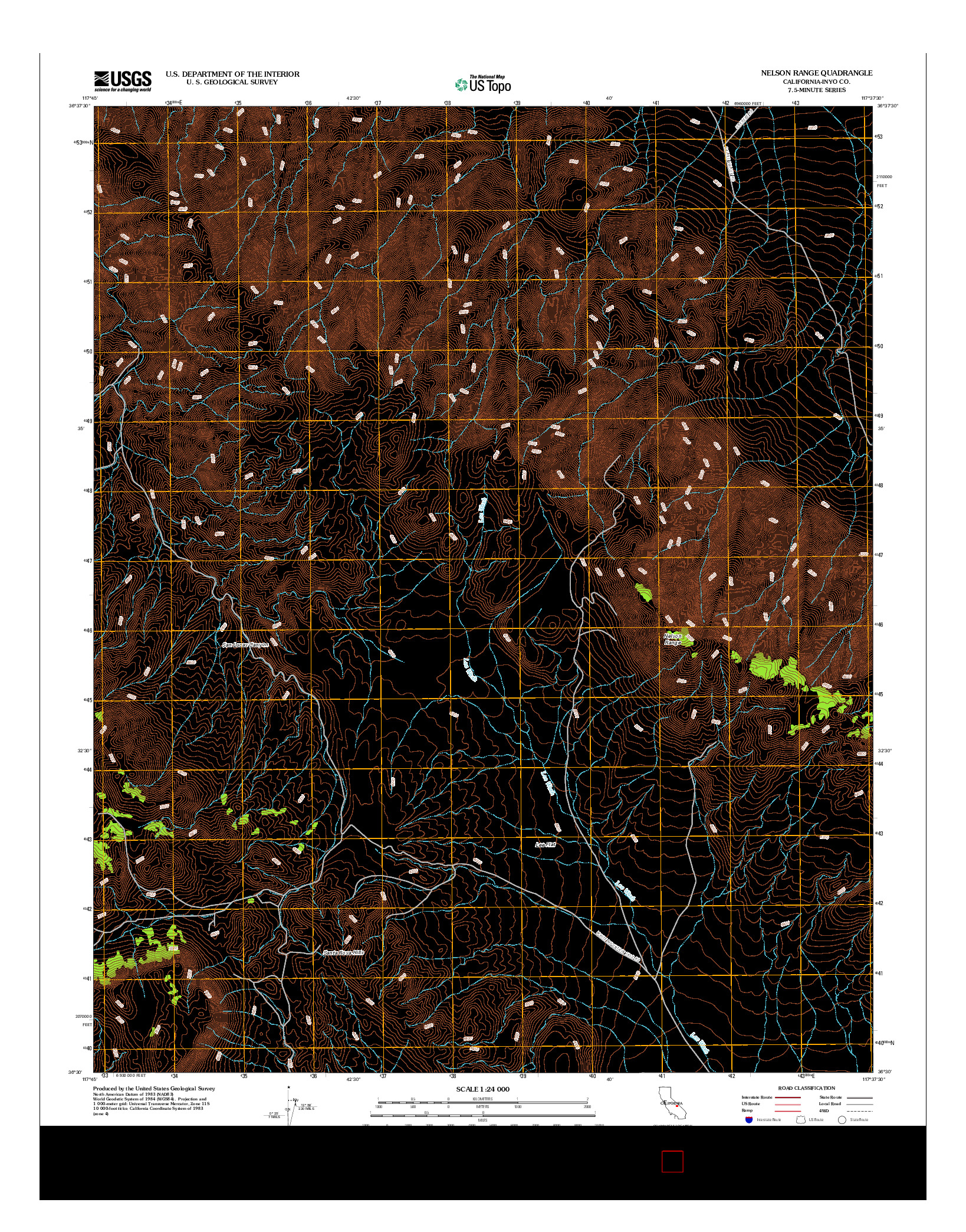 USGS US TOPO 7.5-MINUTE MAP FOR NELSON RANGE, CA 2012