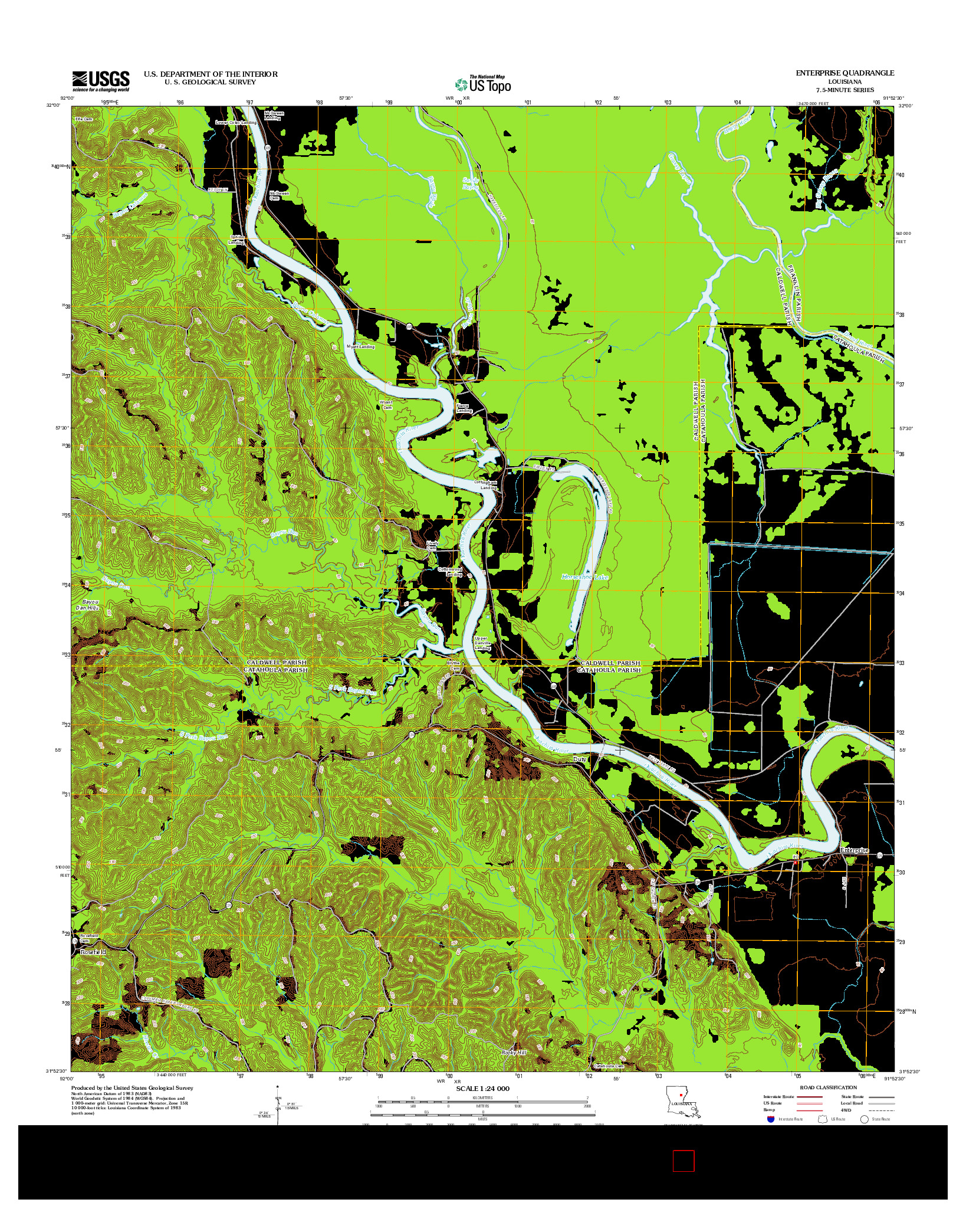 USGS US TOPO 7.5-MINUTE MAP FOR ENTERPRISE, LA 2012