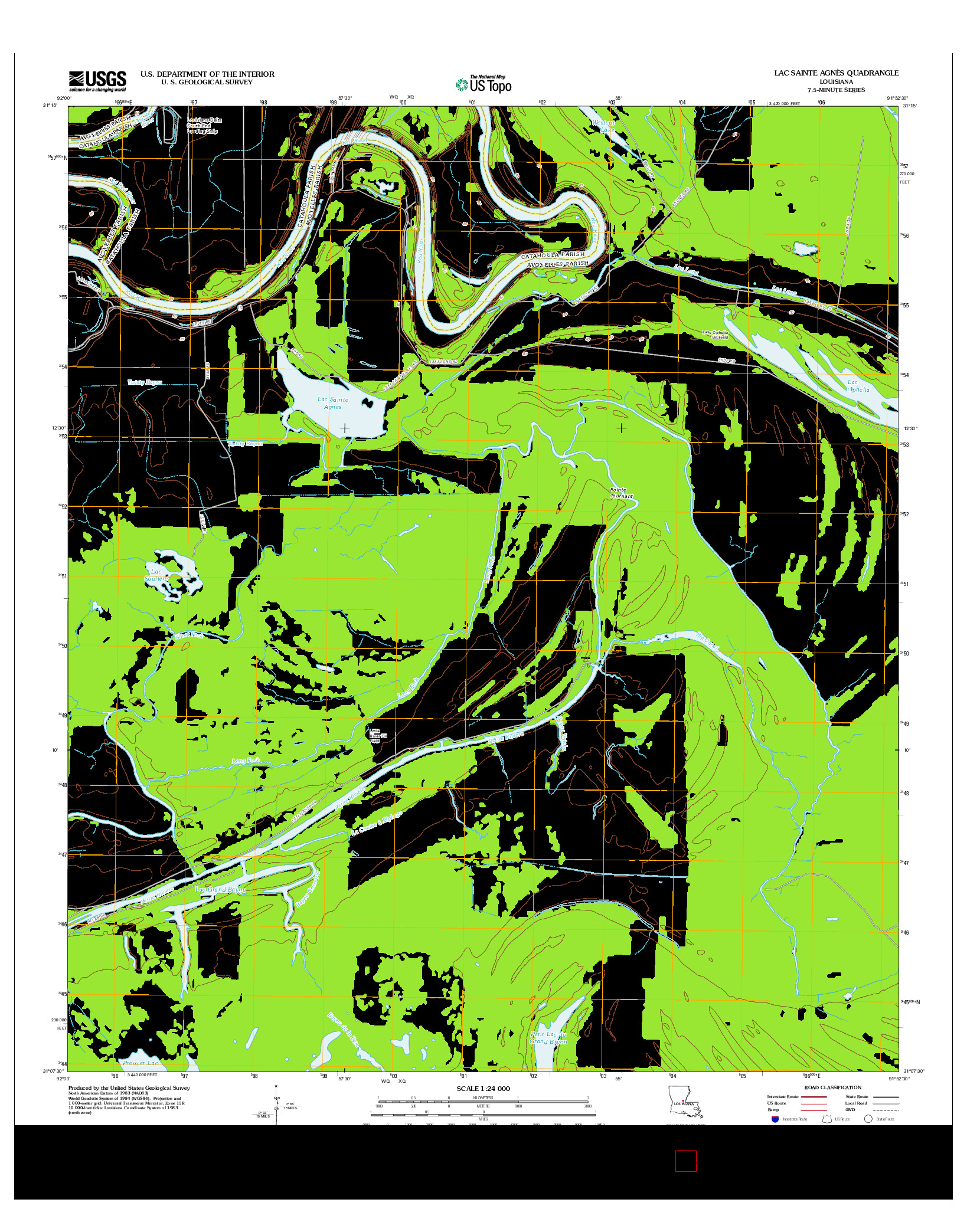 USGS US TOPO 7.5-MINUTE MAP FOR LAC SAINTE AGNèS, LA 2012