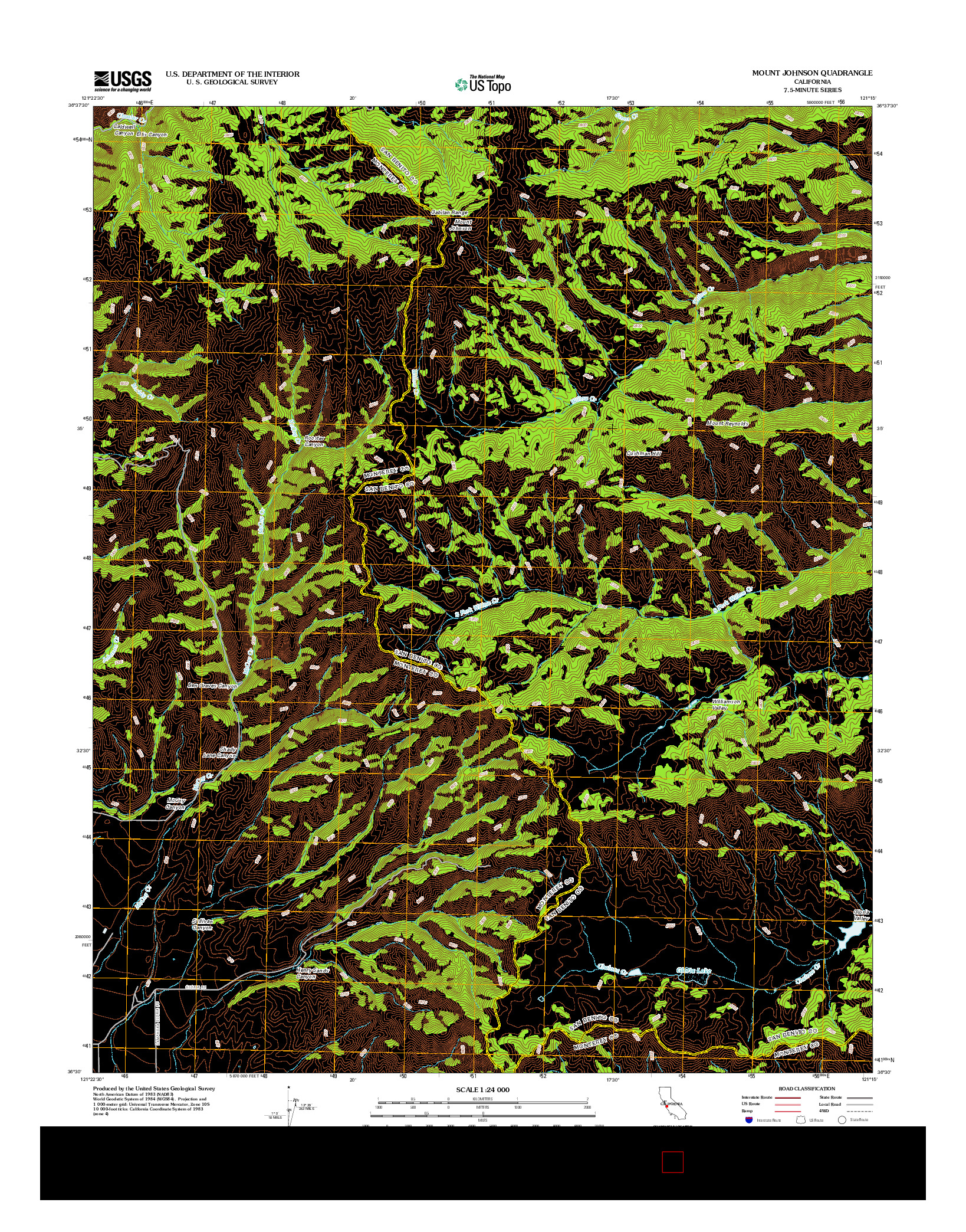 USGS US TOPO 7.5-MINUTE MAP FOR MOUNT JOHNSON, CA 2012