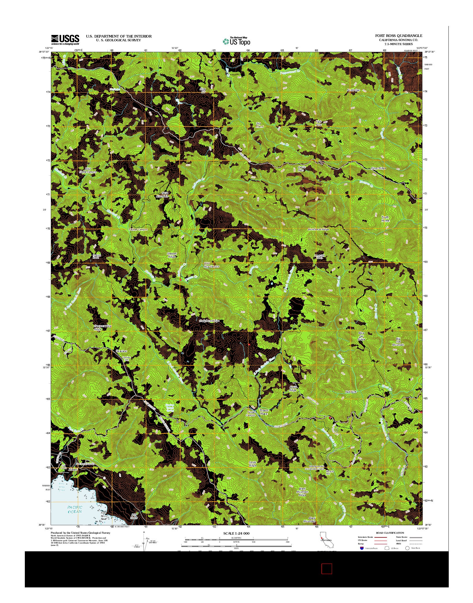 USGS US TOPO 7.5-MINUTE MAP FOR FORT ROSS, CA 2012