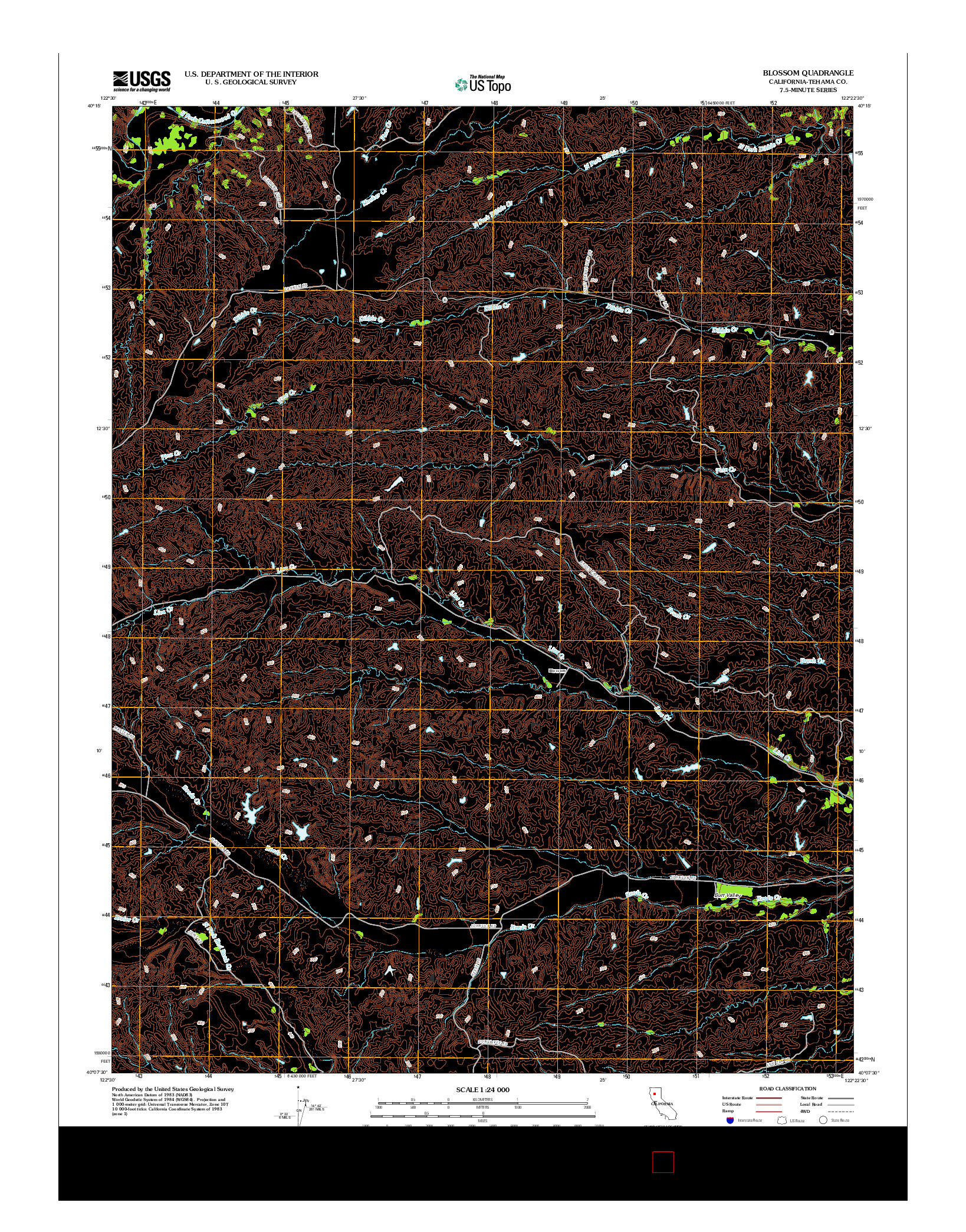 USGS US TOPO 7.5-MINUTE MAP FOR BLOSSOM, CA 2012