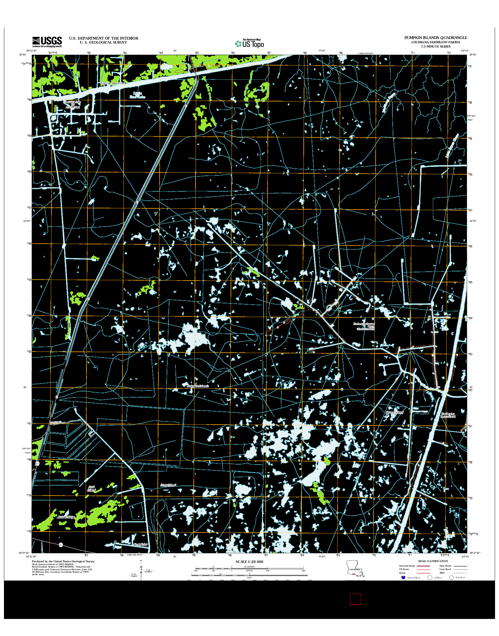 USGS US TOPO 7.5-MINUTE MAP FOR PUMPKIN ISLANDS, LA 2012