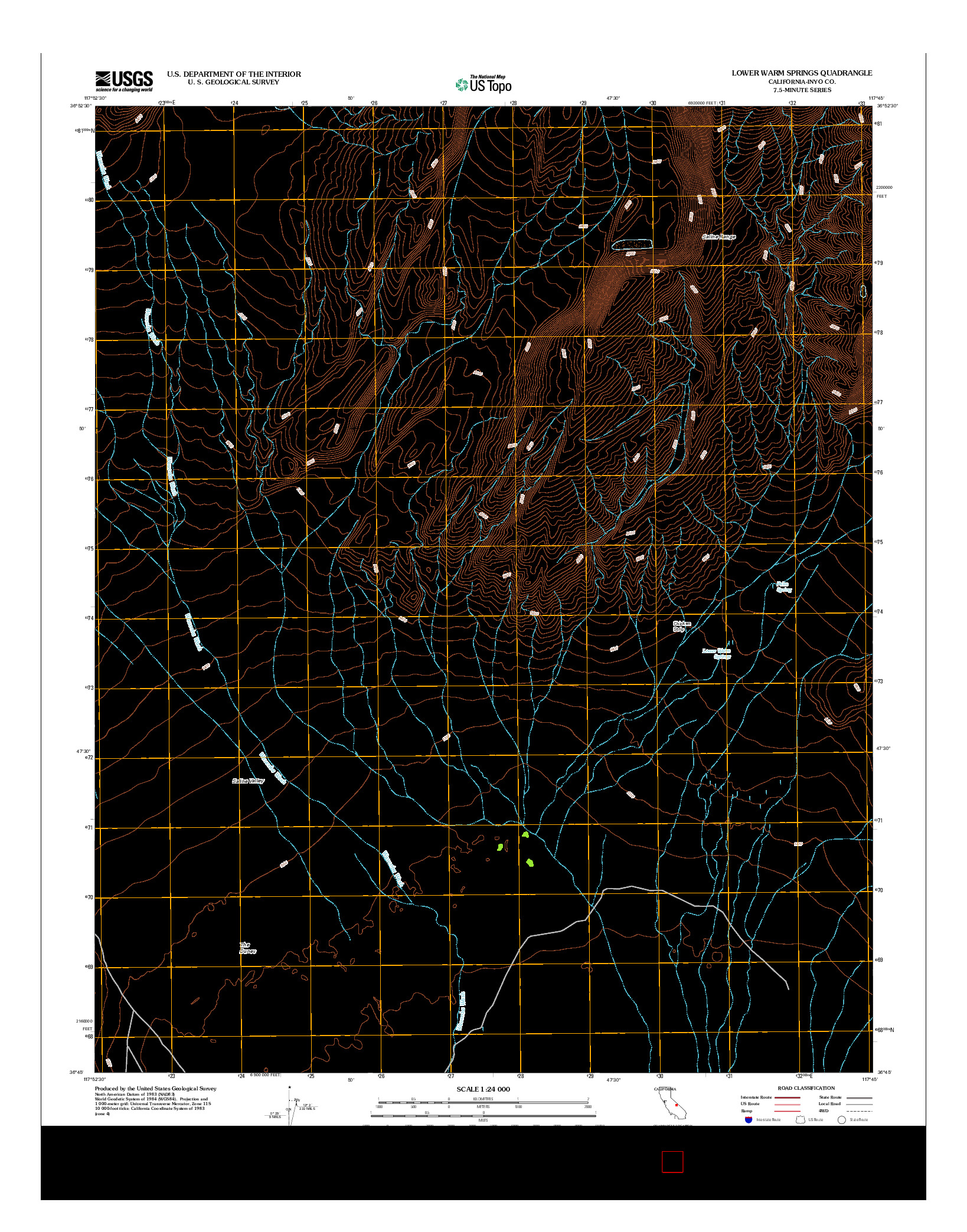 USGS US TOPO 7.5-MINUTE MAP FOR LOWER WARM SPRINGS, CA 2012