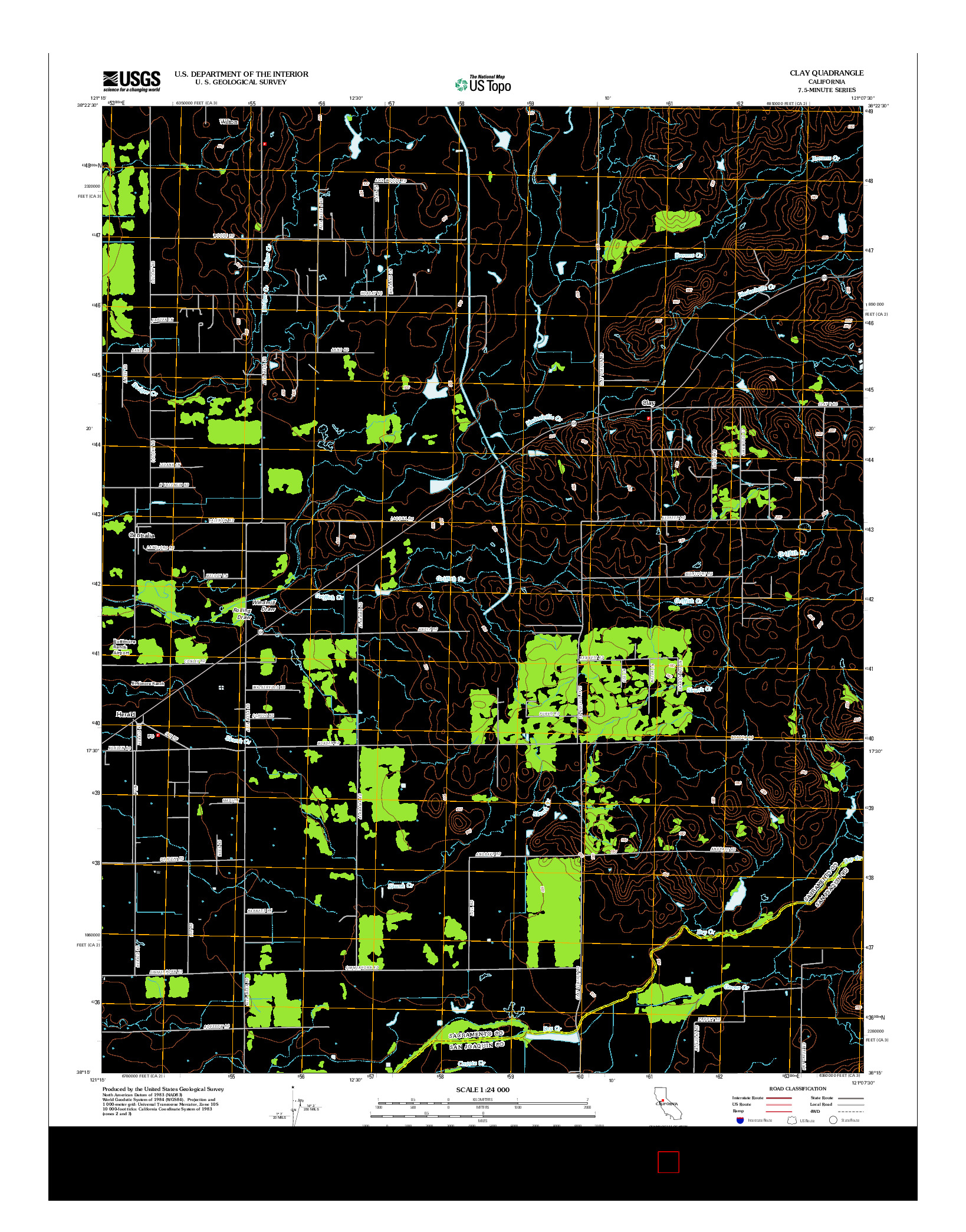 USGS US TOPO 7.5-MINUTE MAP FOR CLAY, CA 2012