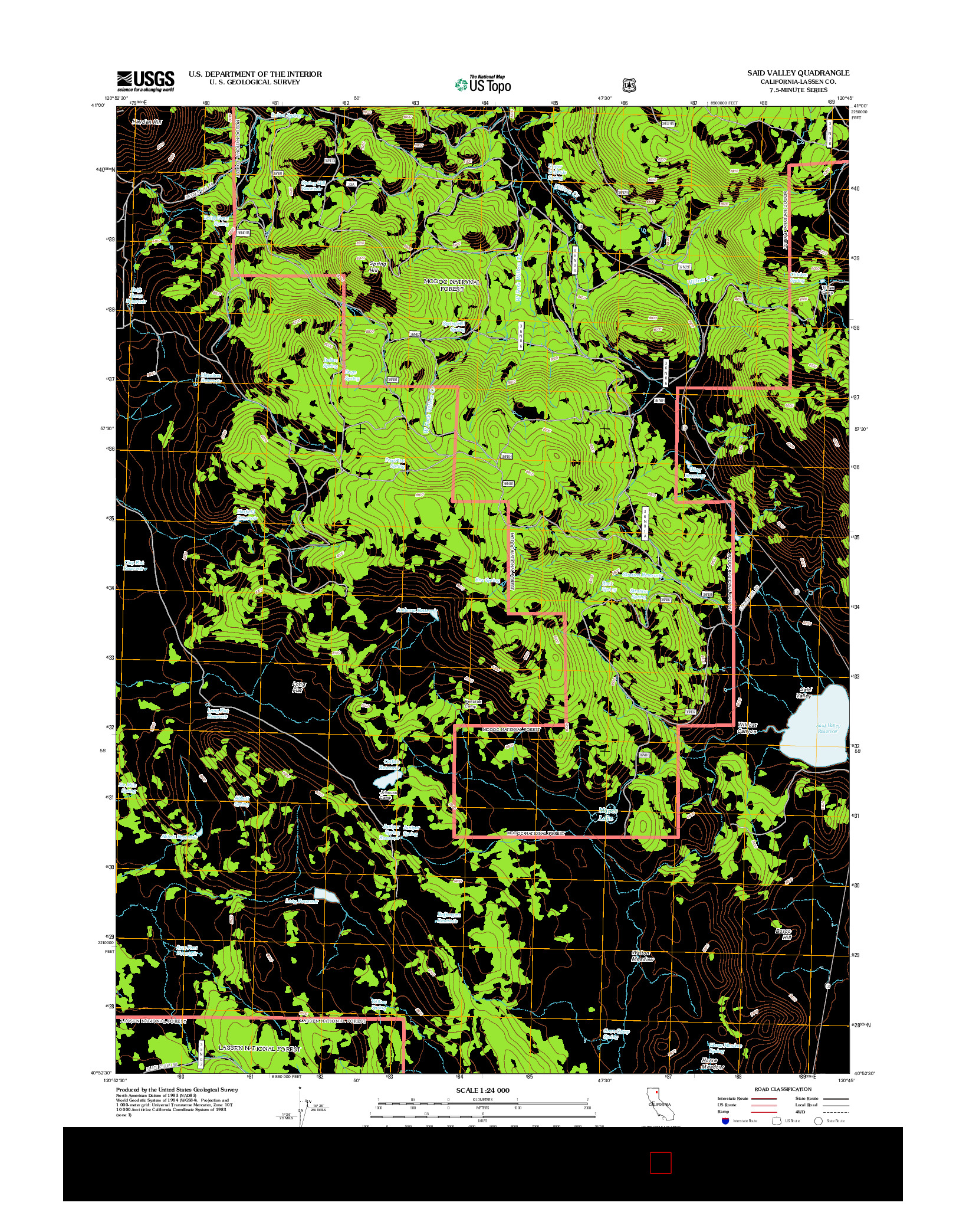 USGS US TOPO 7.5-MINUTE MAP FOR SAID VALLEY, CA 2012