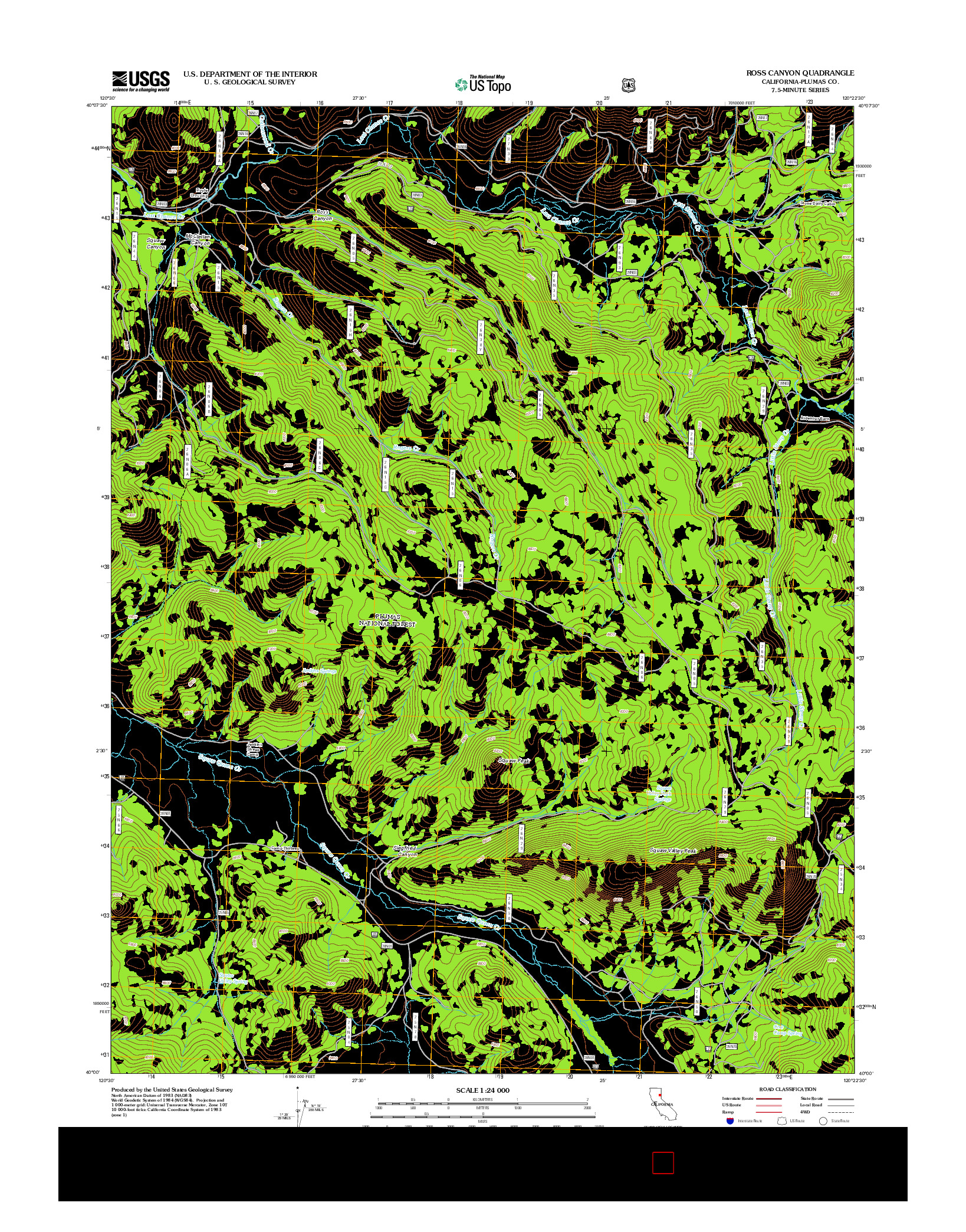 USGS US TOPO 7.5-MINUTE MAP FOR ROSS CANYON, CA 2012