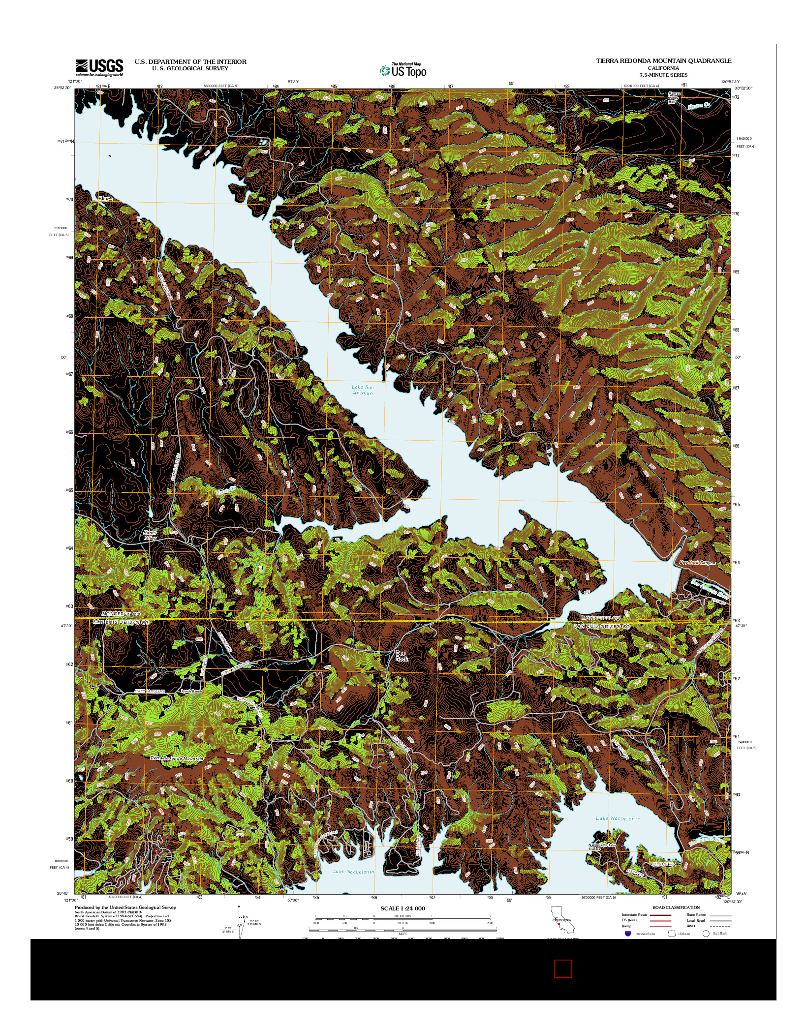 USGS US TOPO 7.5-MINUTE MAP FOR TIERRA REDONDA MOUNTAIN, CA 2012