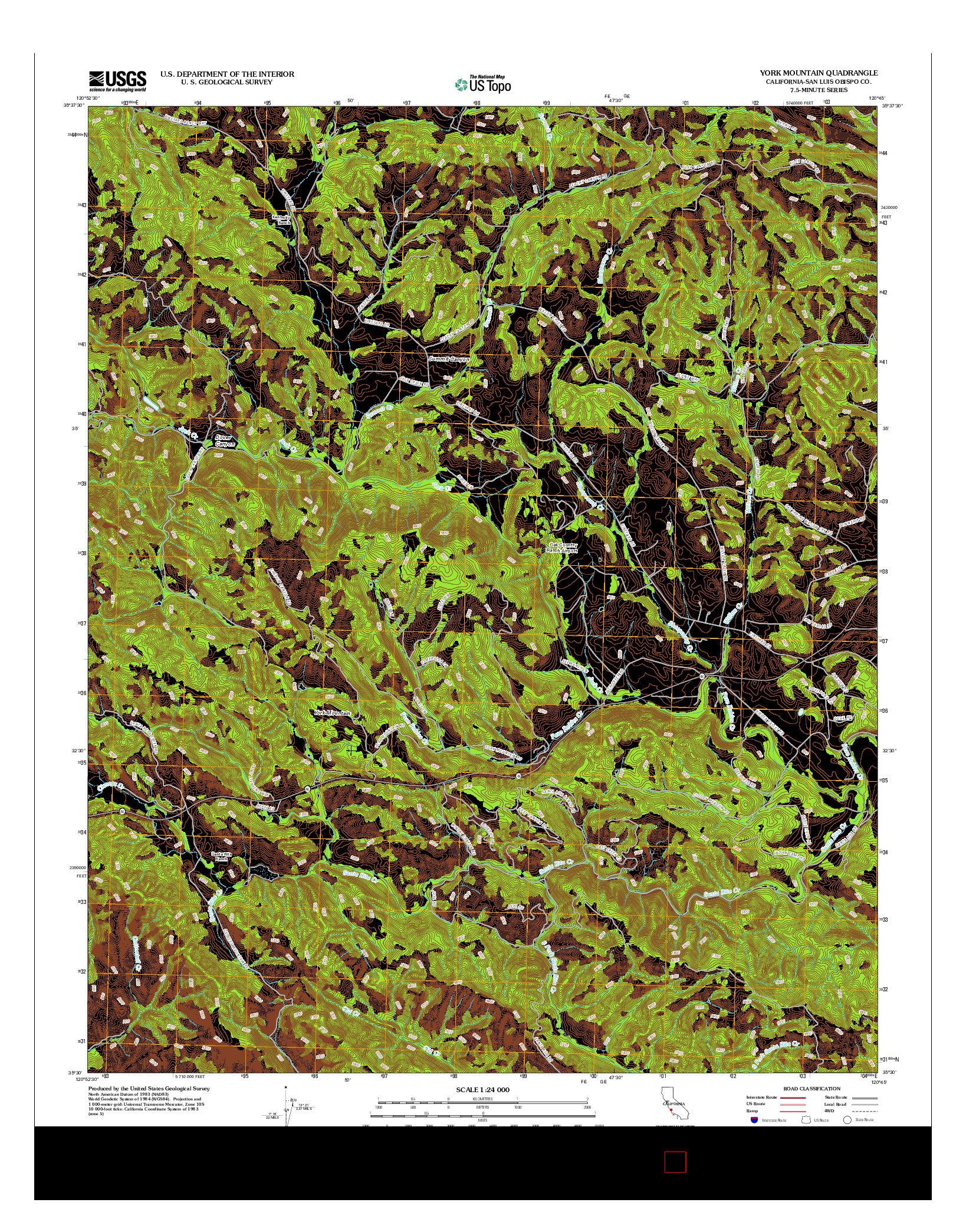 USGS US TOPO 7.5-MINUTE MAP FOR YORK MOUNTAIN, CA 2012