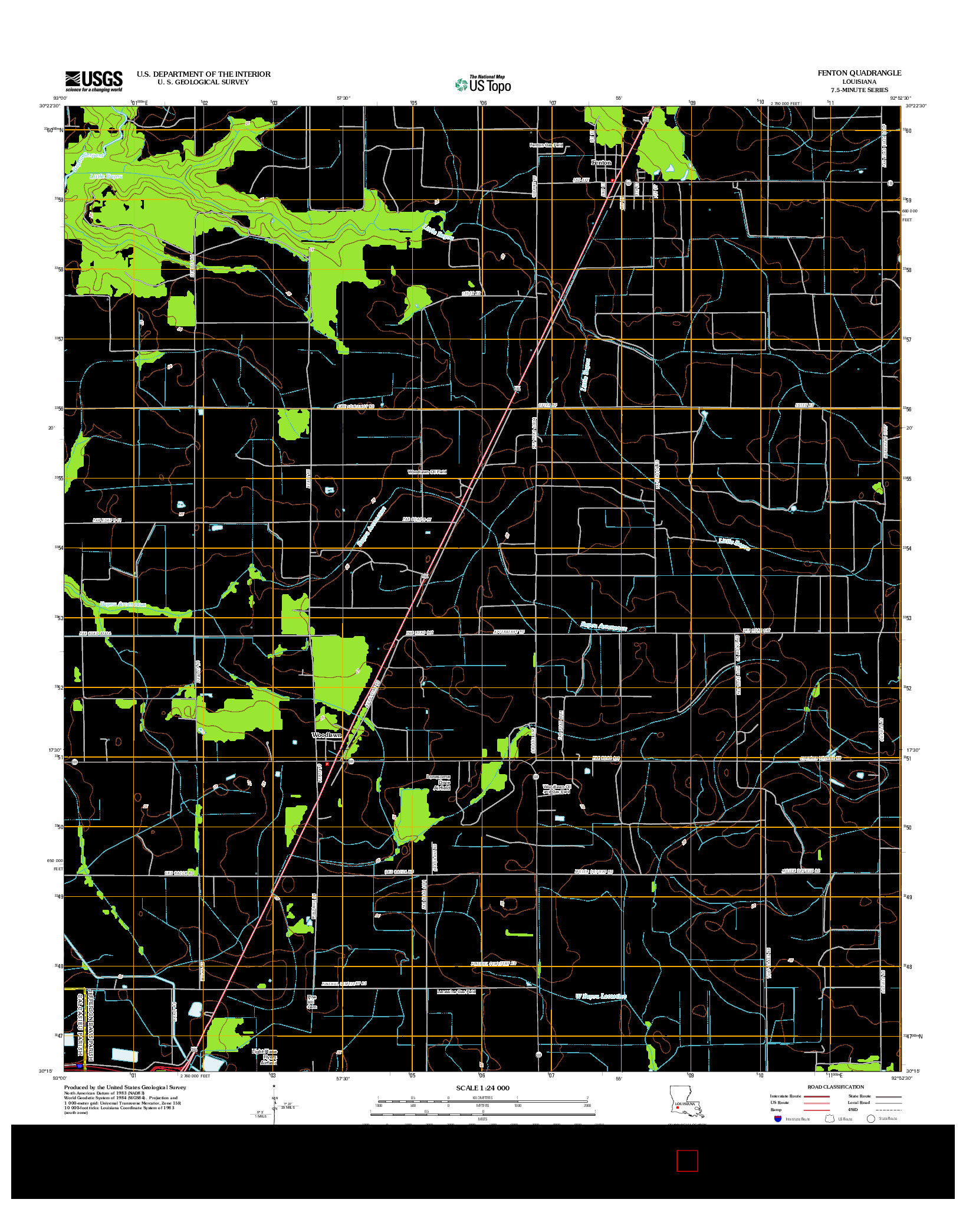 USGS US TOPO 7.5-MINUTE MAP FOR FENTON, LA 2012