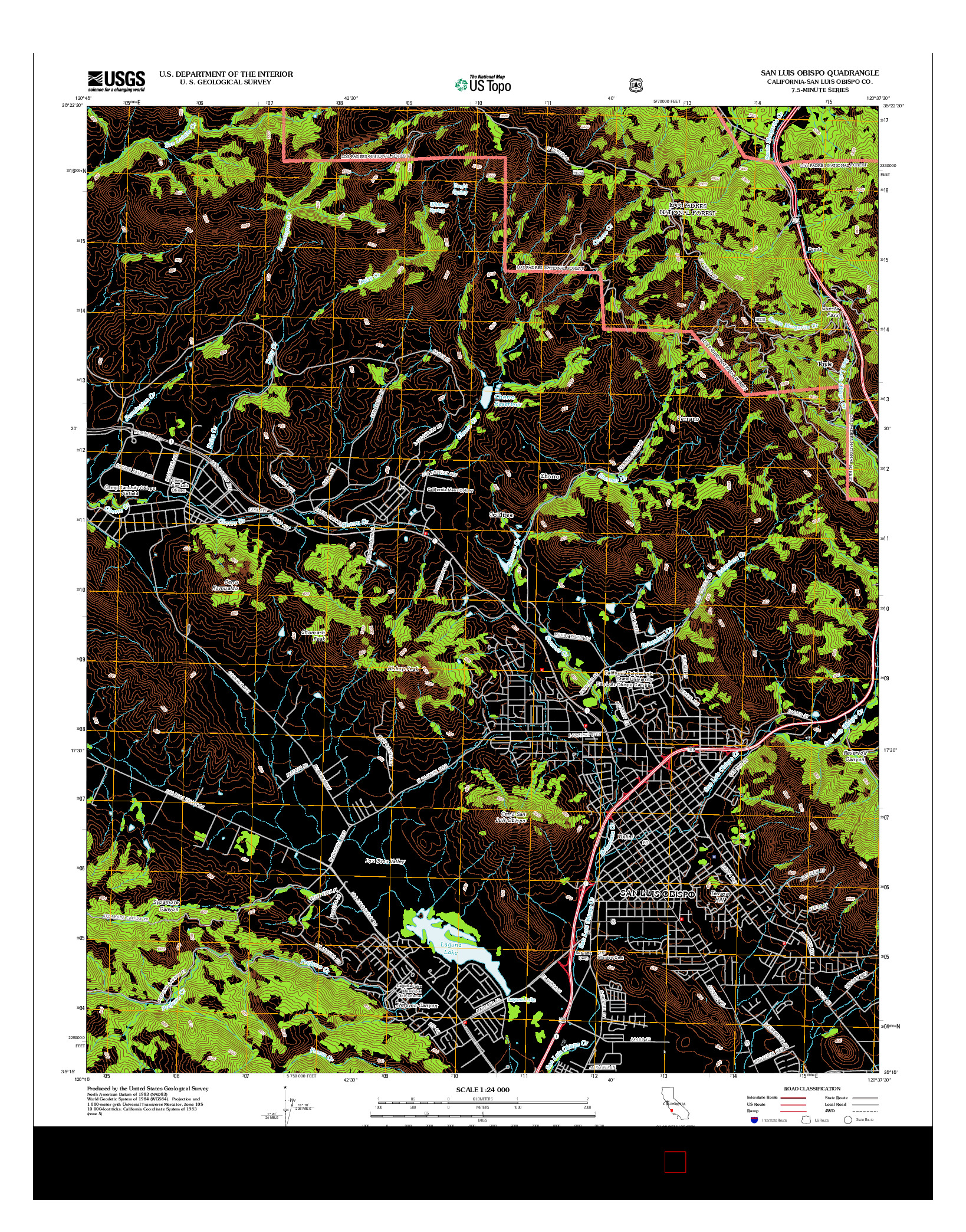 USGS US TOPO 7.5-MINUTE MAP FOR SAN LUIS OBISPO, CA 2012