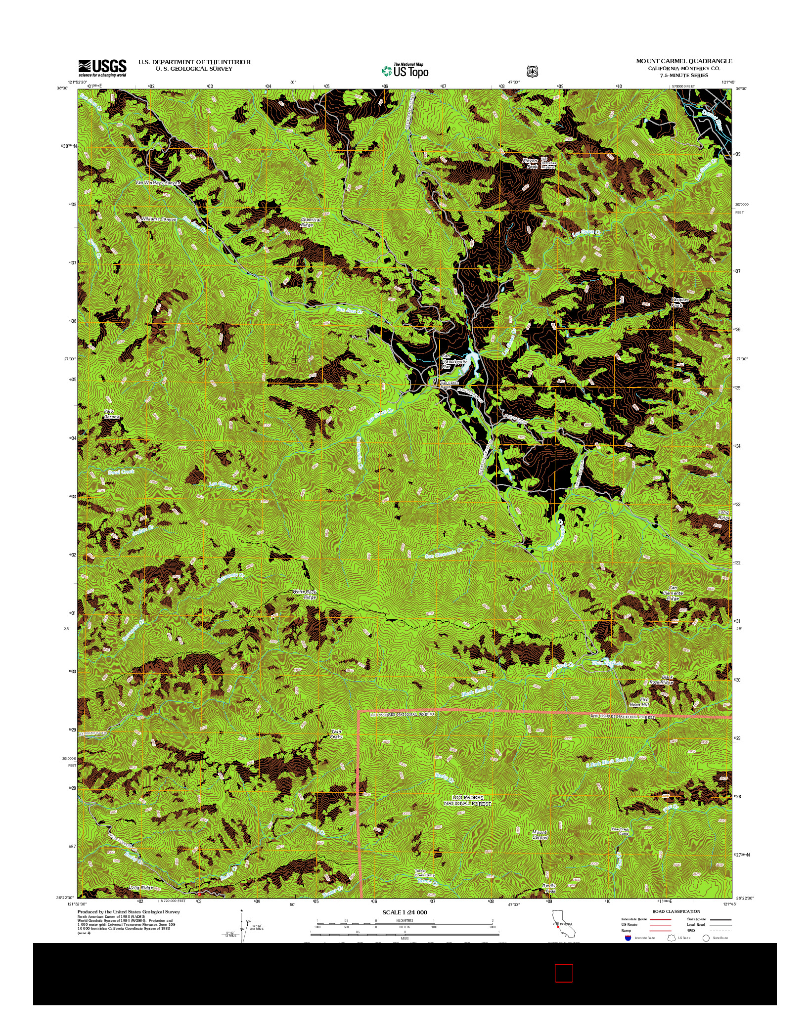 USGS US TOPO 7.5-MINUTE MAP FOR MOUNT CARMEL, CA 2012