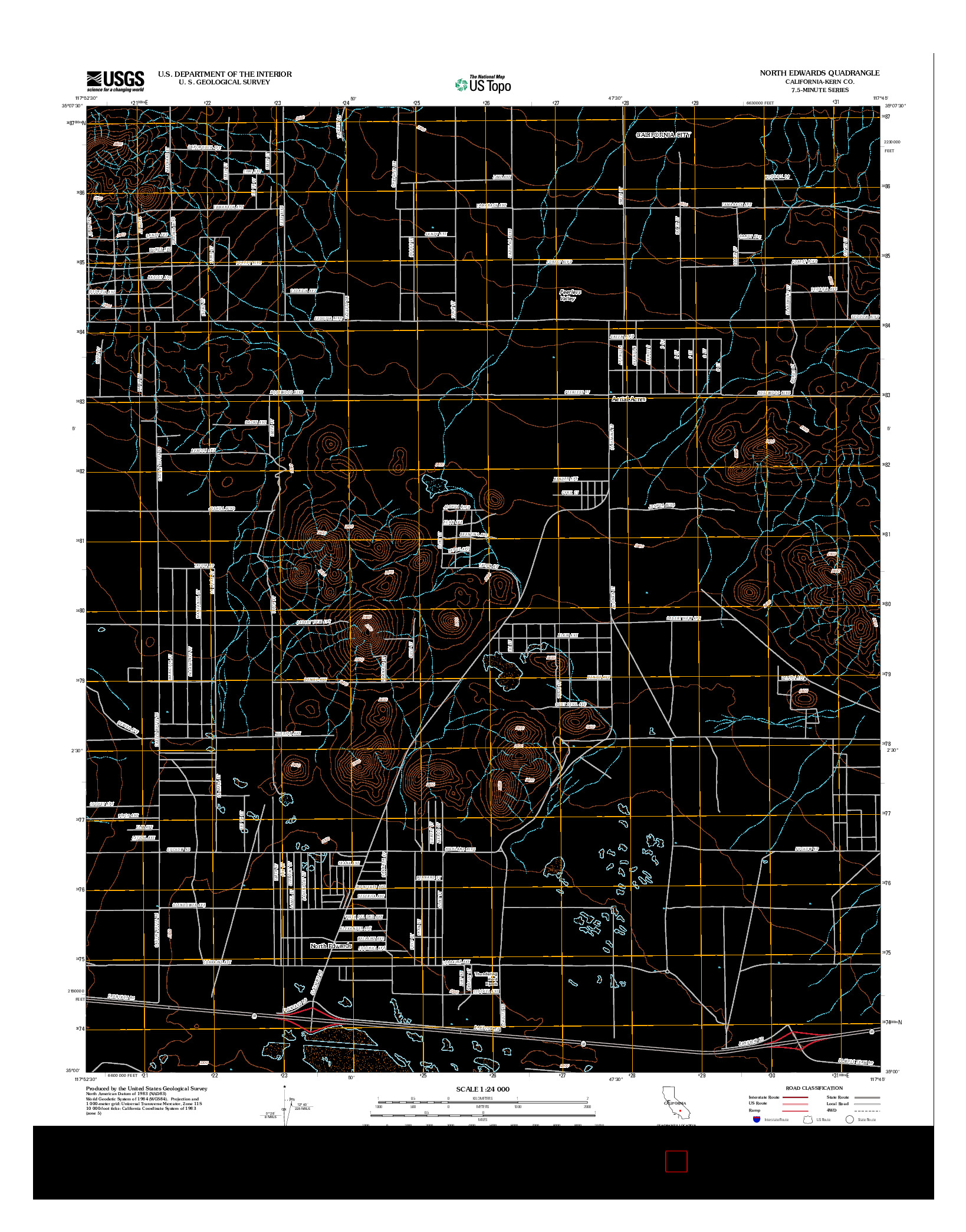 USGS US TOPO 7.5-MINUTE MAP FOR NORTH EDWARDS, CA 2012