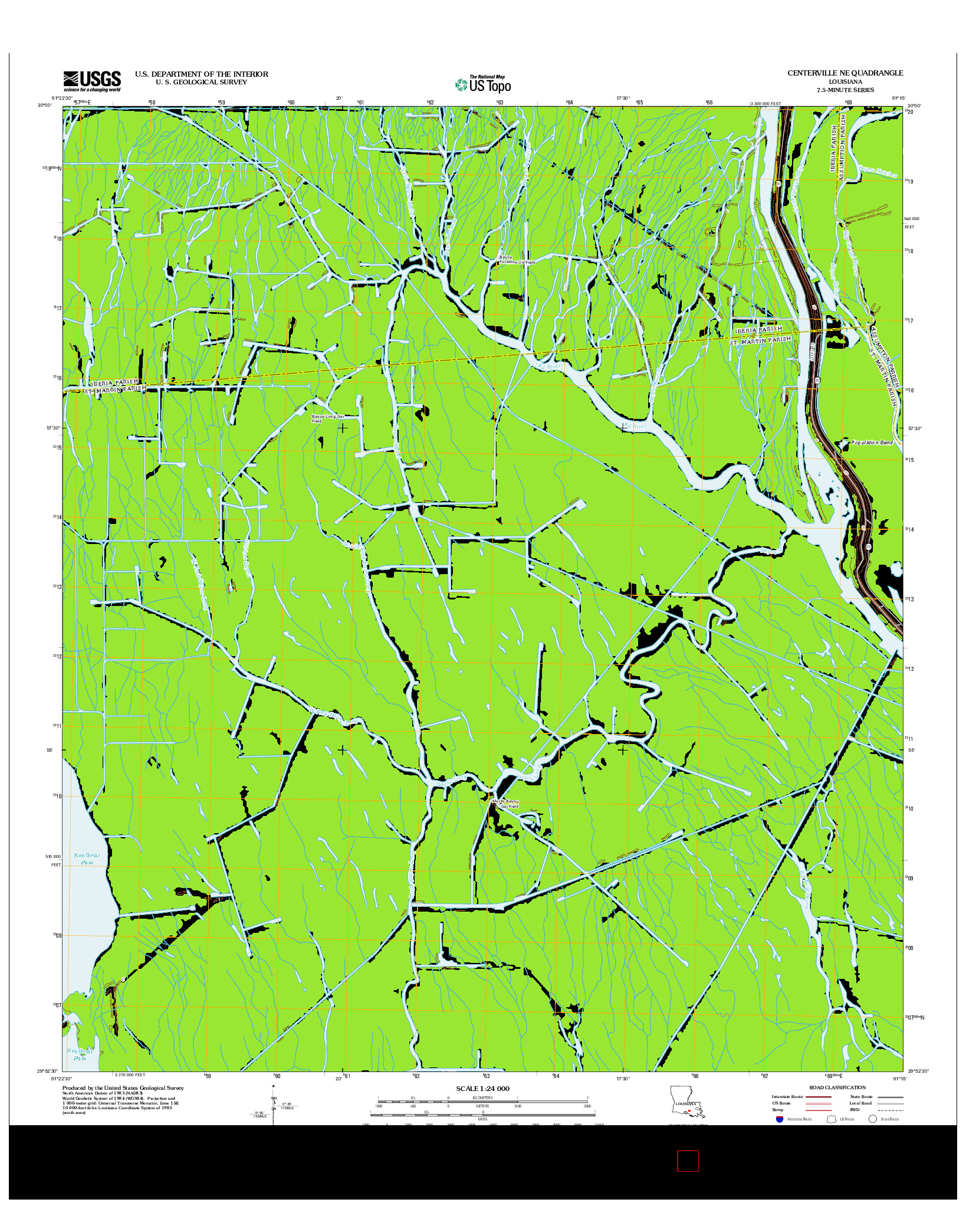 USGS US TOPO 7.5-MINUTE MAP FOR CENTERVILLE NE, LA 2012