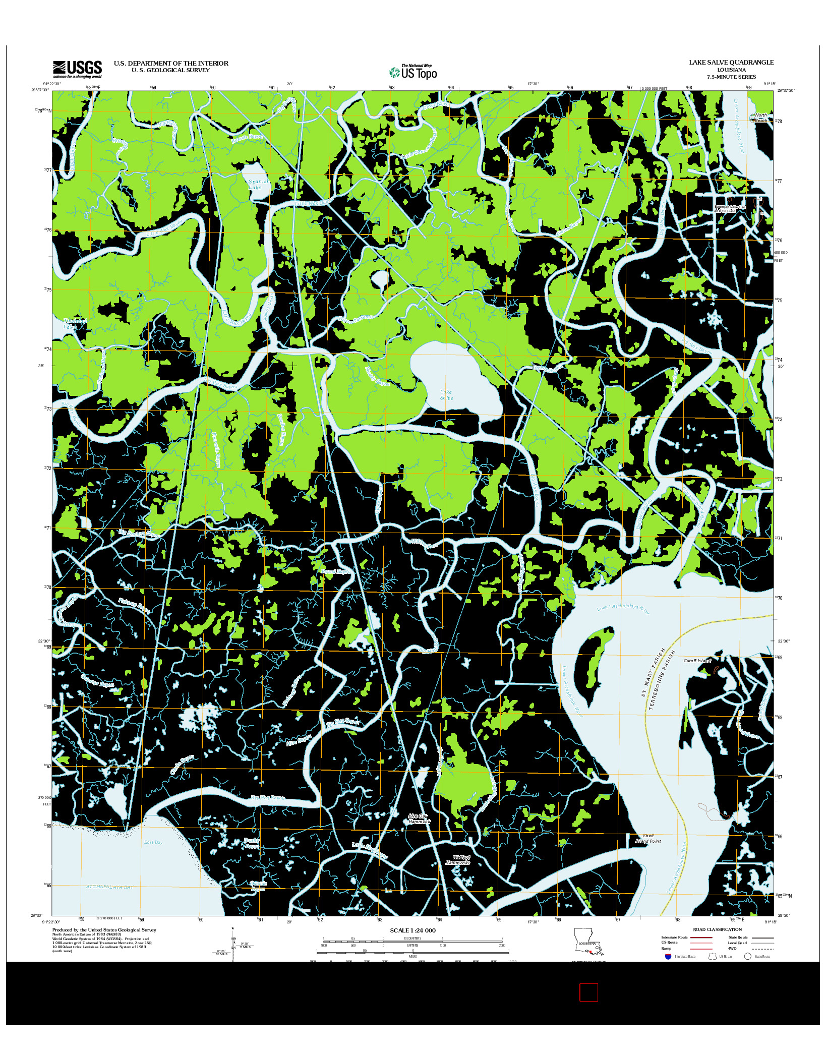 USGS US TOPO 7.5-MINUTE MAP FOR LAKE SALVE, LA 2012