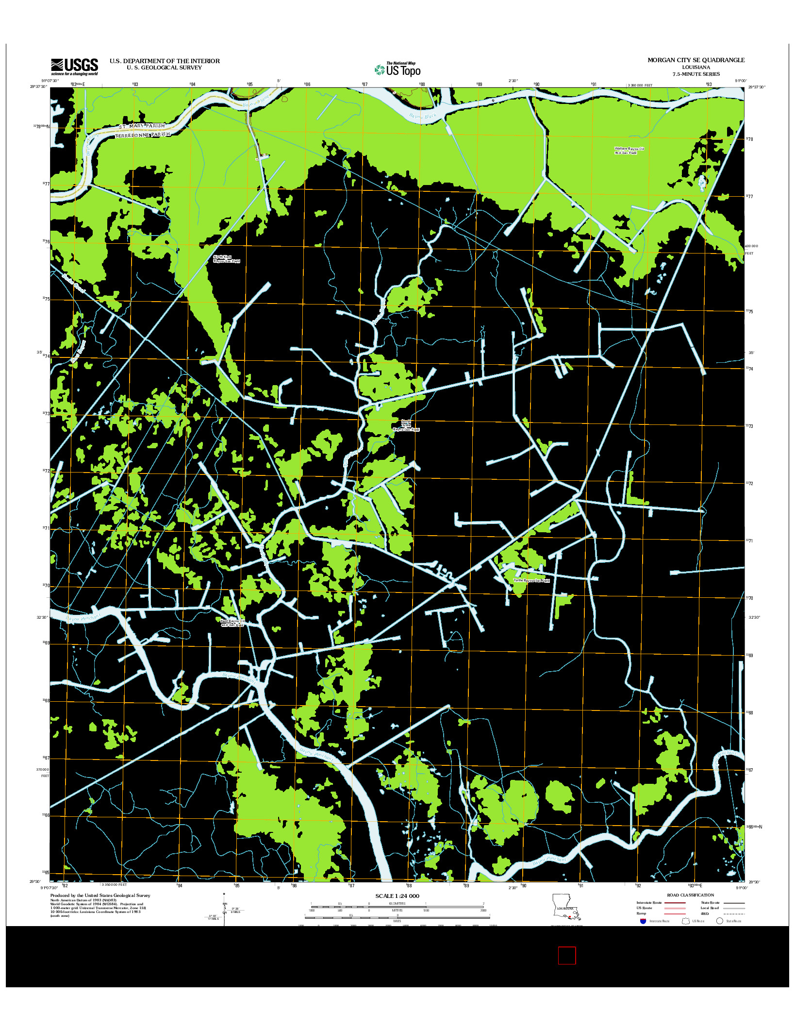USGS US TOPO 7.5-MINUTE MAP FOR MORGAN CITY SE, LA 2012