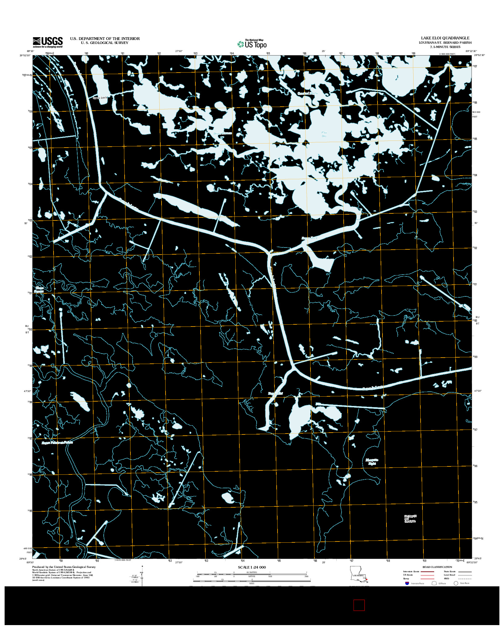 USGS US TOPO 7.5-MINUTE MAP FOR LAKE ELOI, LA 2012