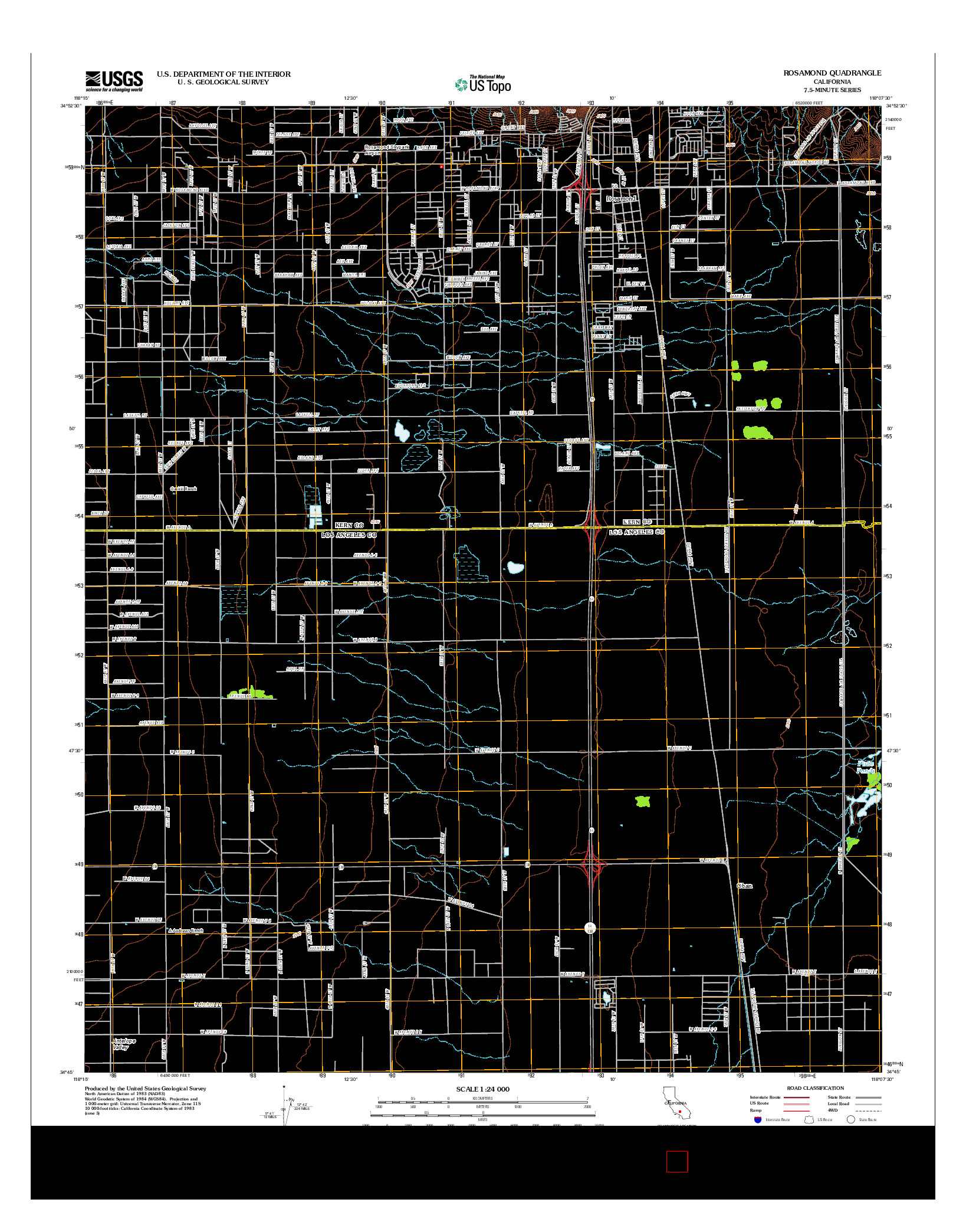 USGS US TOPO 7.5-MINUTE MAP FOR ROSAMOND, CA 2012