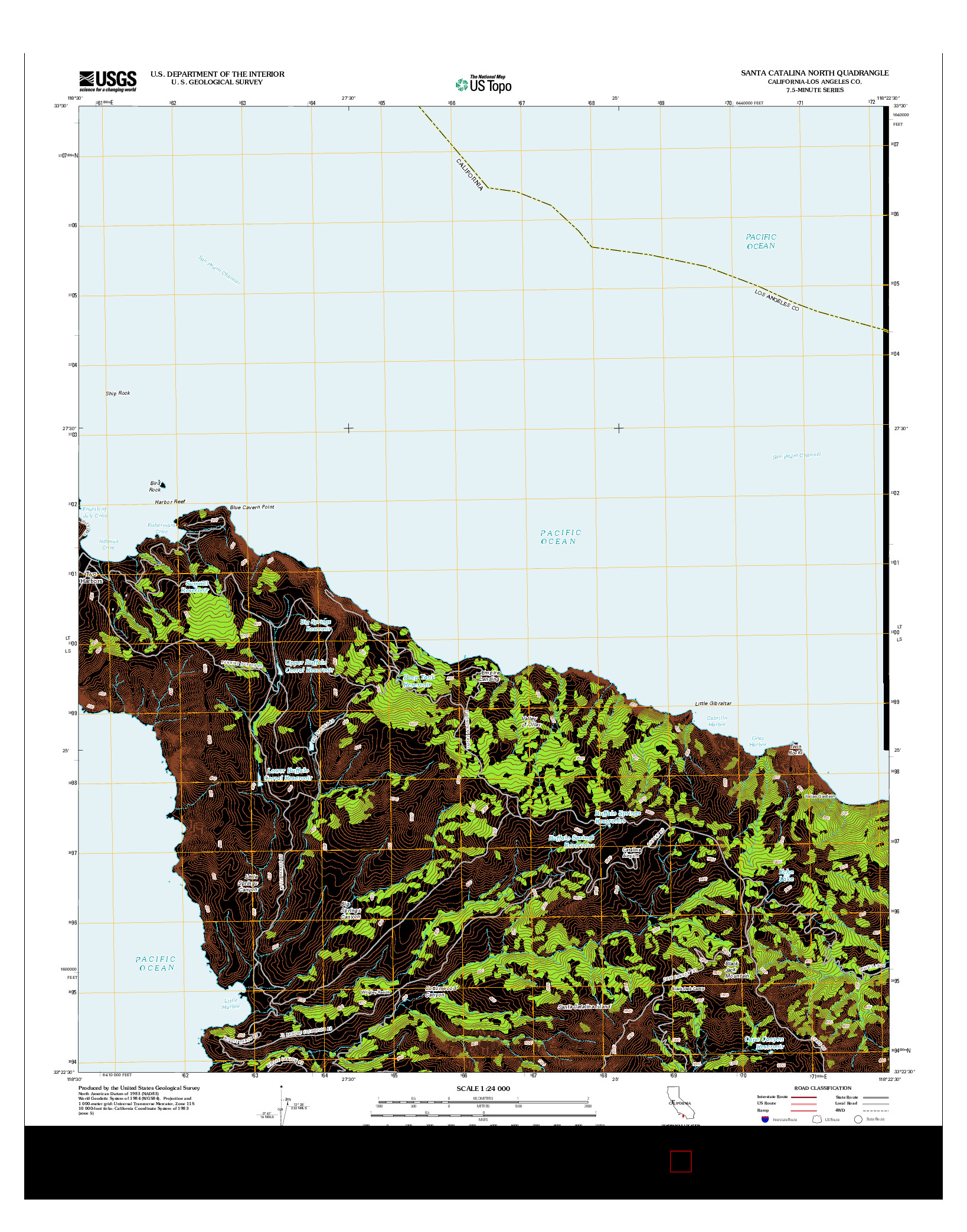 USGS US TOPO 7.5-MINUTE MAP FOR SANTA CATALINA NORTH, CA 2012