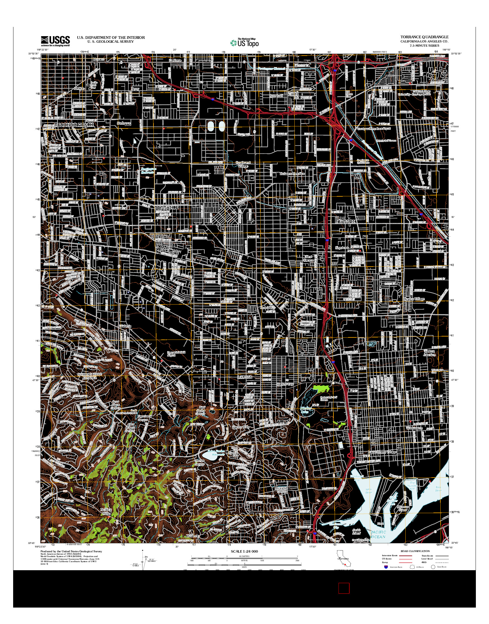 USGS US TOPO 7.5-MINUTE MAP FOR TORRANCE, CA 2012