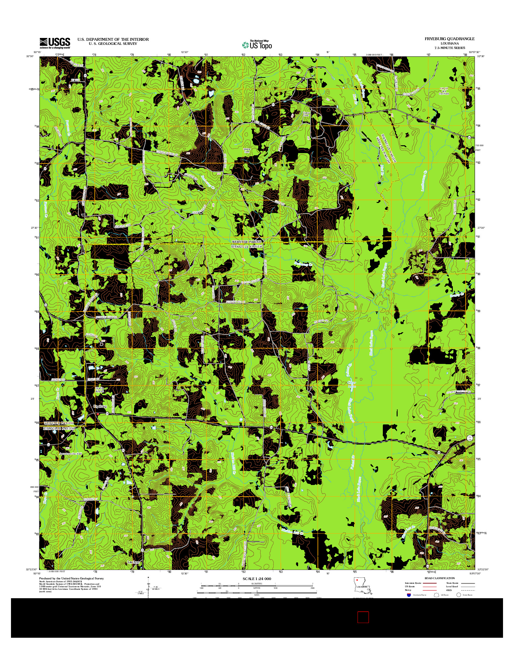 USGS US TOPO 7.5-MINUTE MAP FOR FRYEBURG, LA 2012