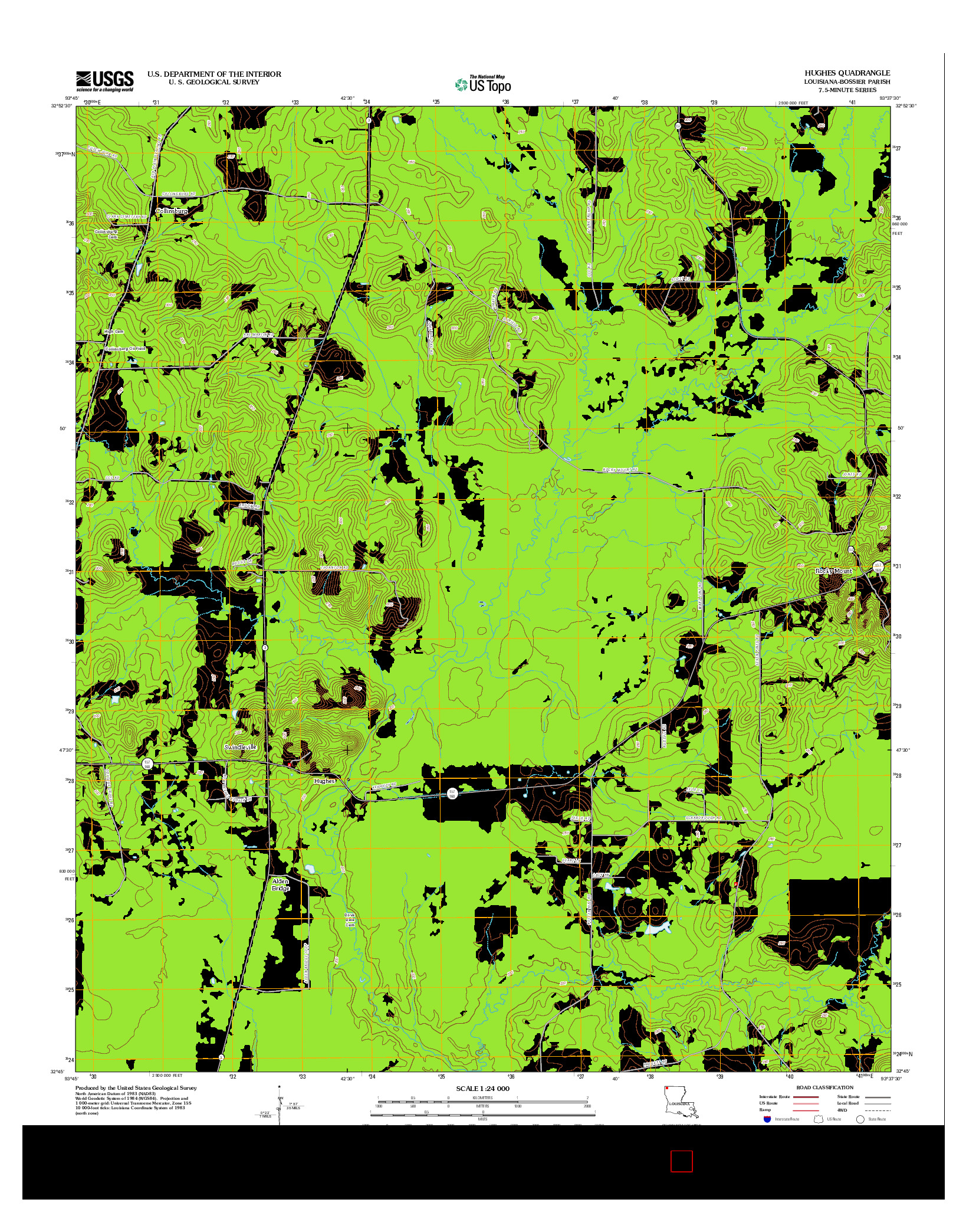 USGS US TOPO 7.5-MINUTE MAP FOR HUGHES, LA 2012