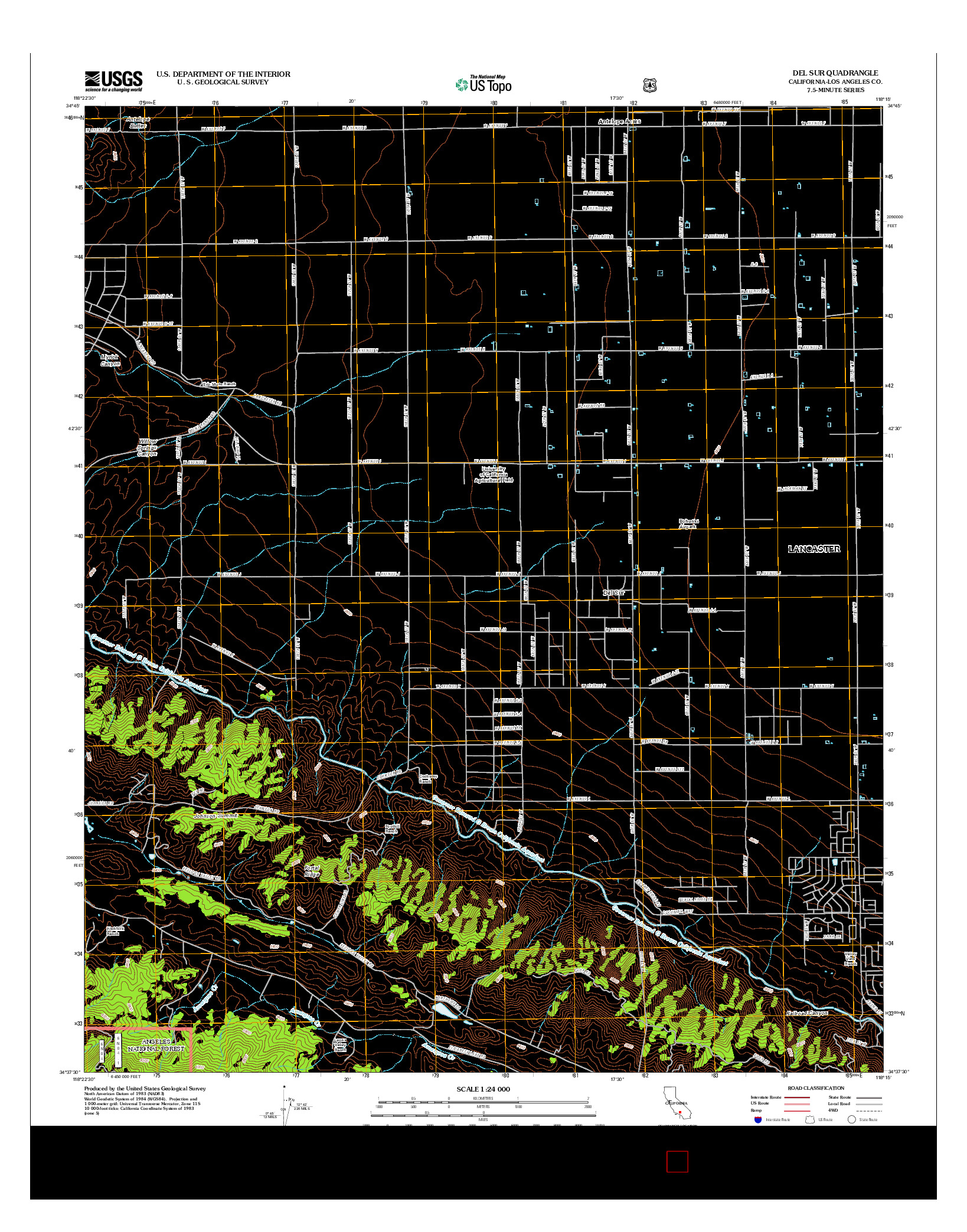 USGS US TOPO 7.5-MINUTE MAP FOR DEL SUR, CA 2012