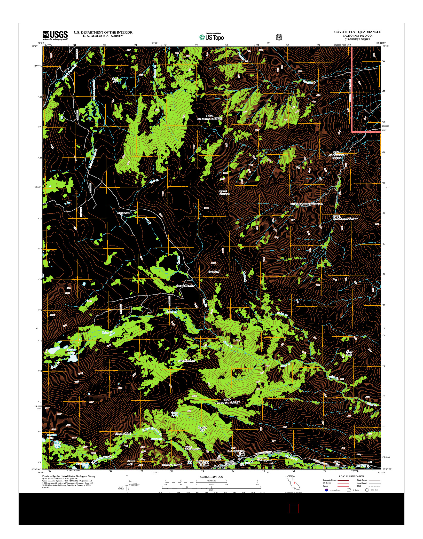 USGS US TOPO 7.5-MINUTE MAP FOR COYOTE FLAT, CA 2012