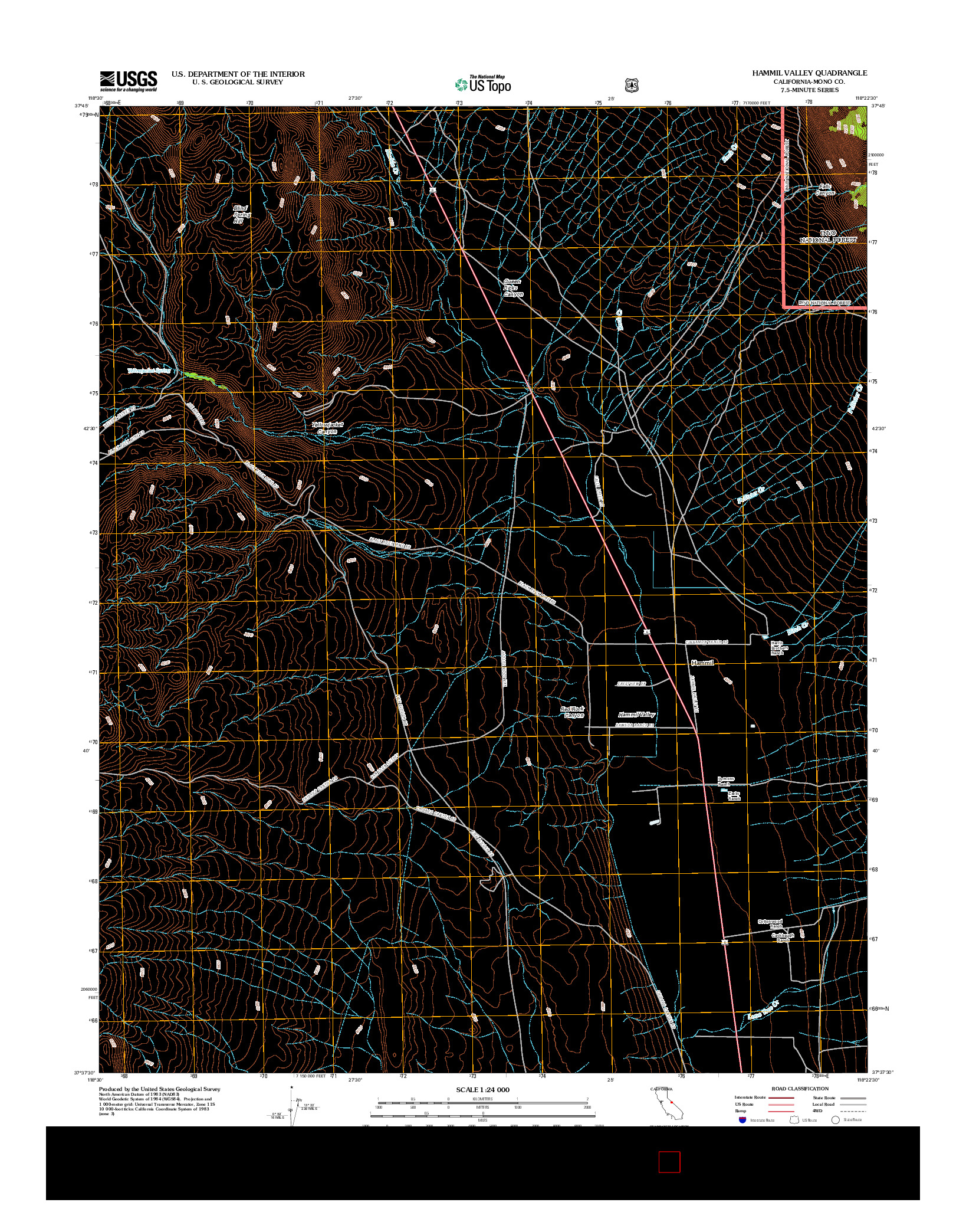 USGS US TOPO 7.5-MINUTE MAP FOR HAMMIL VALLEY, CA 2012