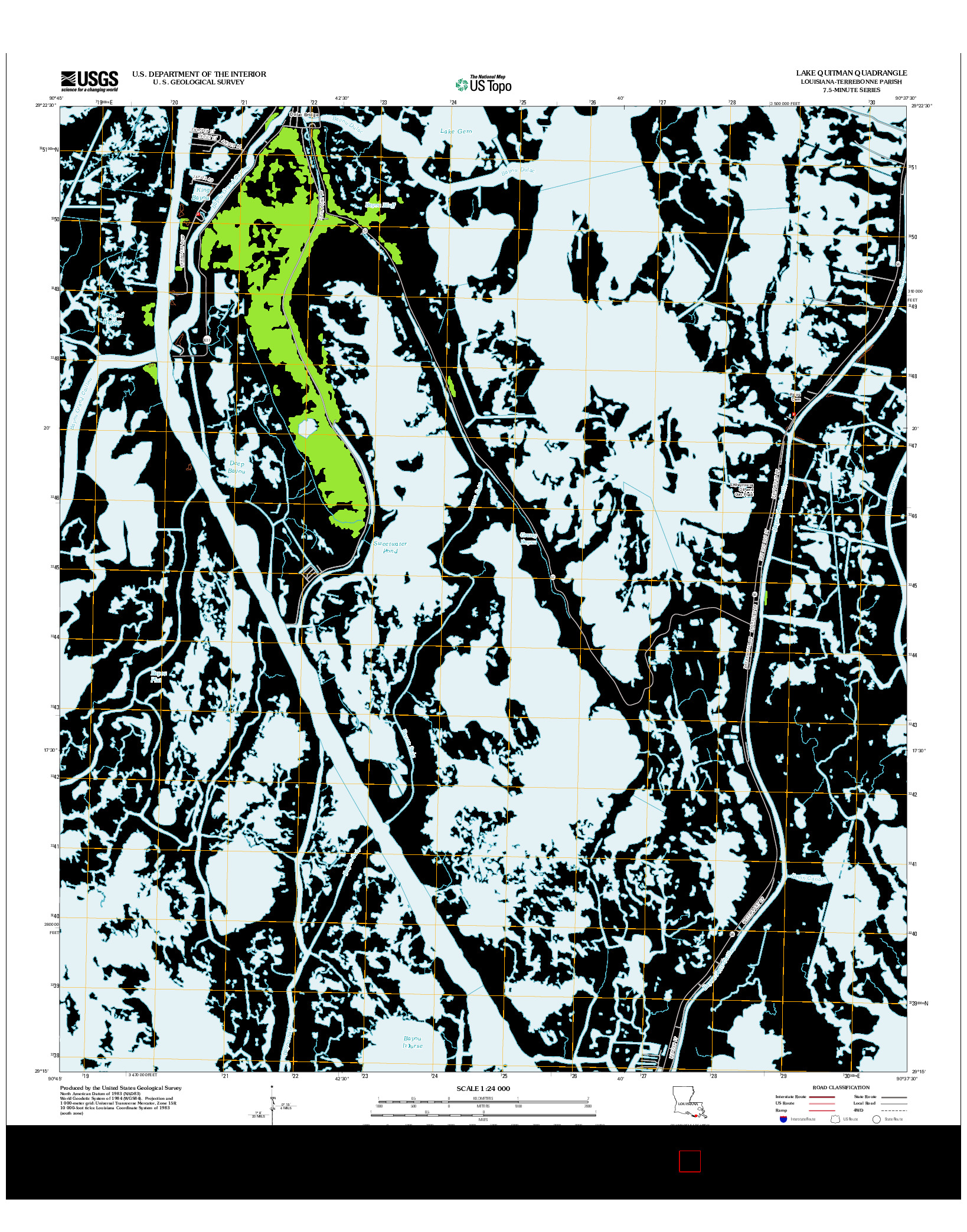 USGS US TOPO 7.5-MINUTE MAP FOR LAKE QUITMAN, LA 2012