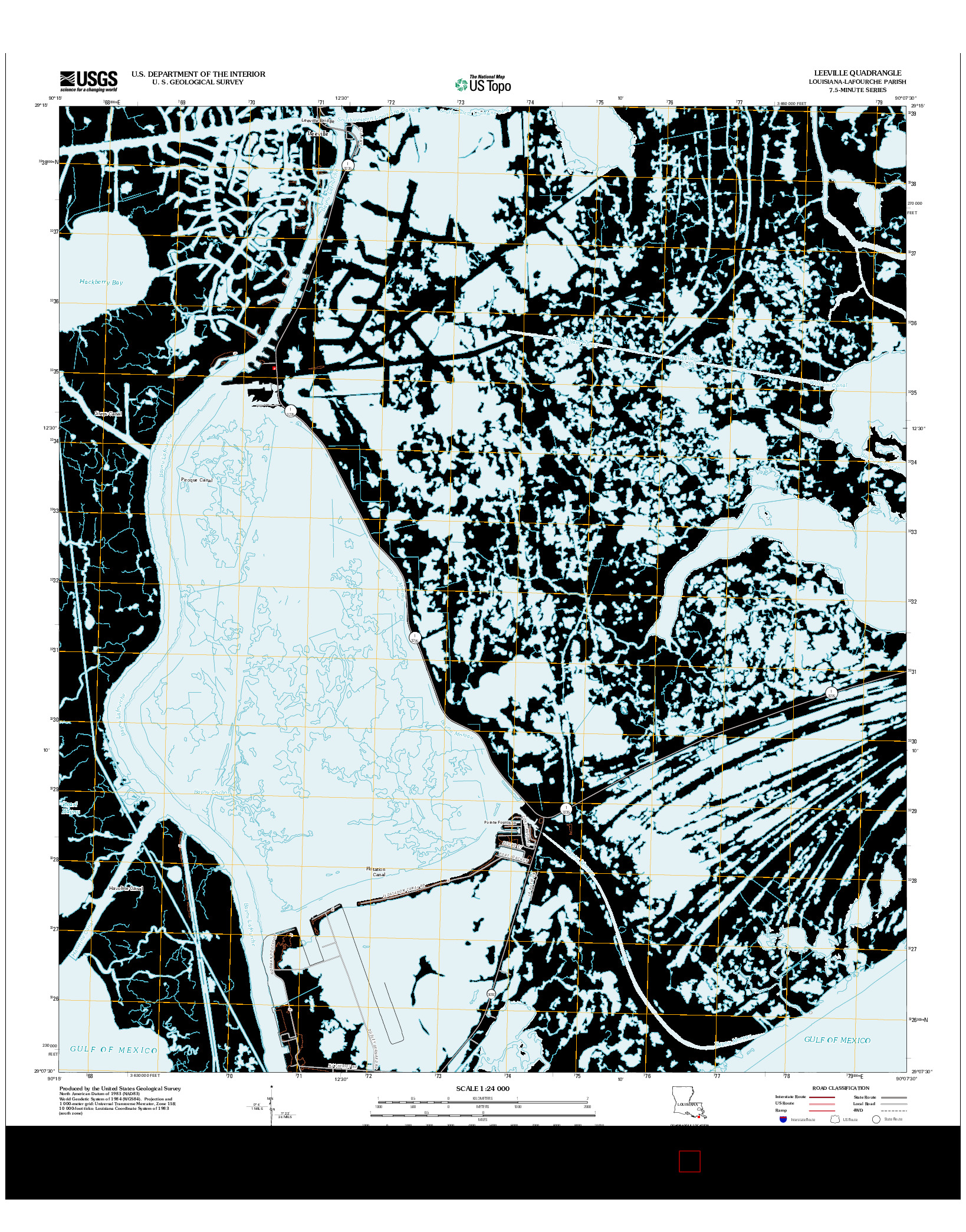 USGS US TOPO 7.5-MINUTE MAP FOR LEEVILLE, LA 2012