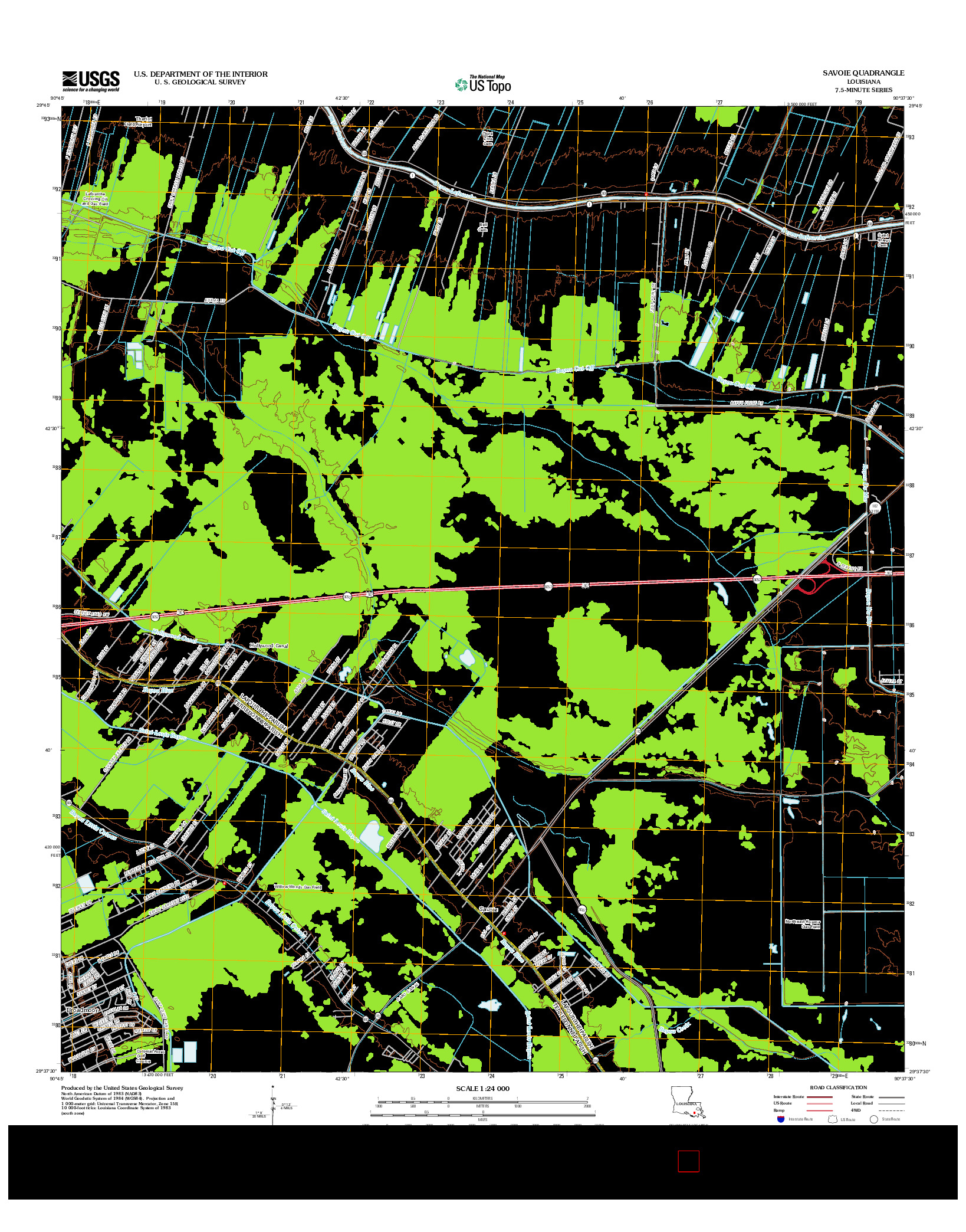 USGS US TOPO 7.5-MINUTE MAP FOR SAVOIE, LA 2012