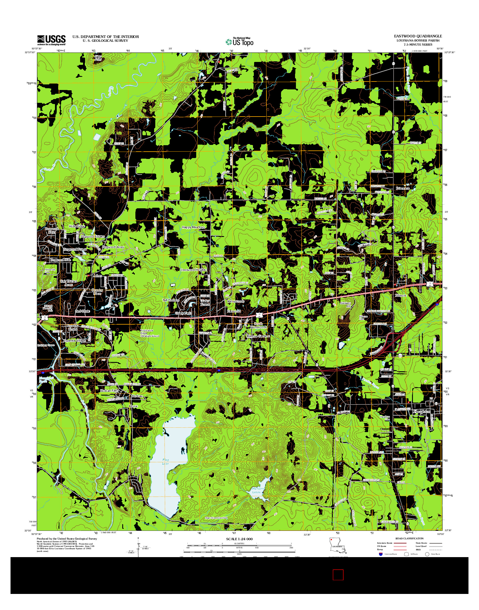 USGS US TOPO 7.5-MINUTE MAP FOR EASTWOOD, LA 2012