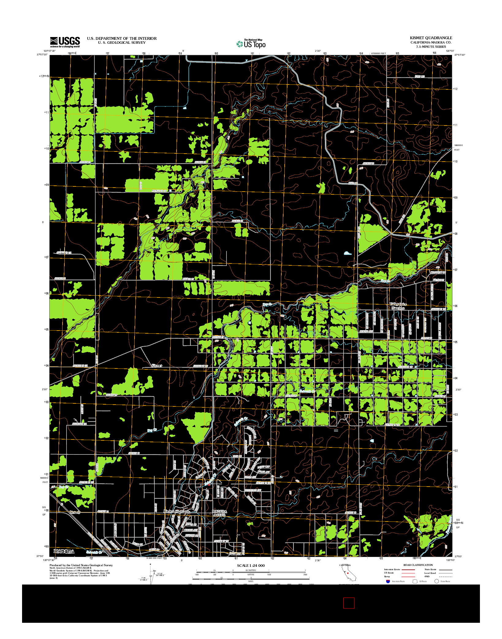 USGS US TOPO 7.5-MINUTE MAP FOR KISMET, CA 2012