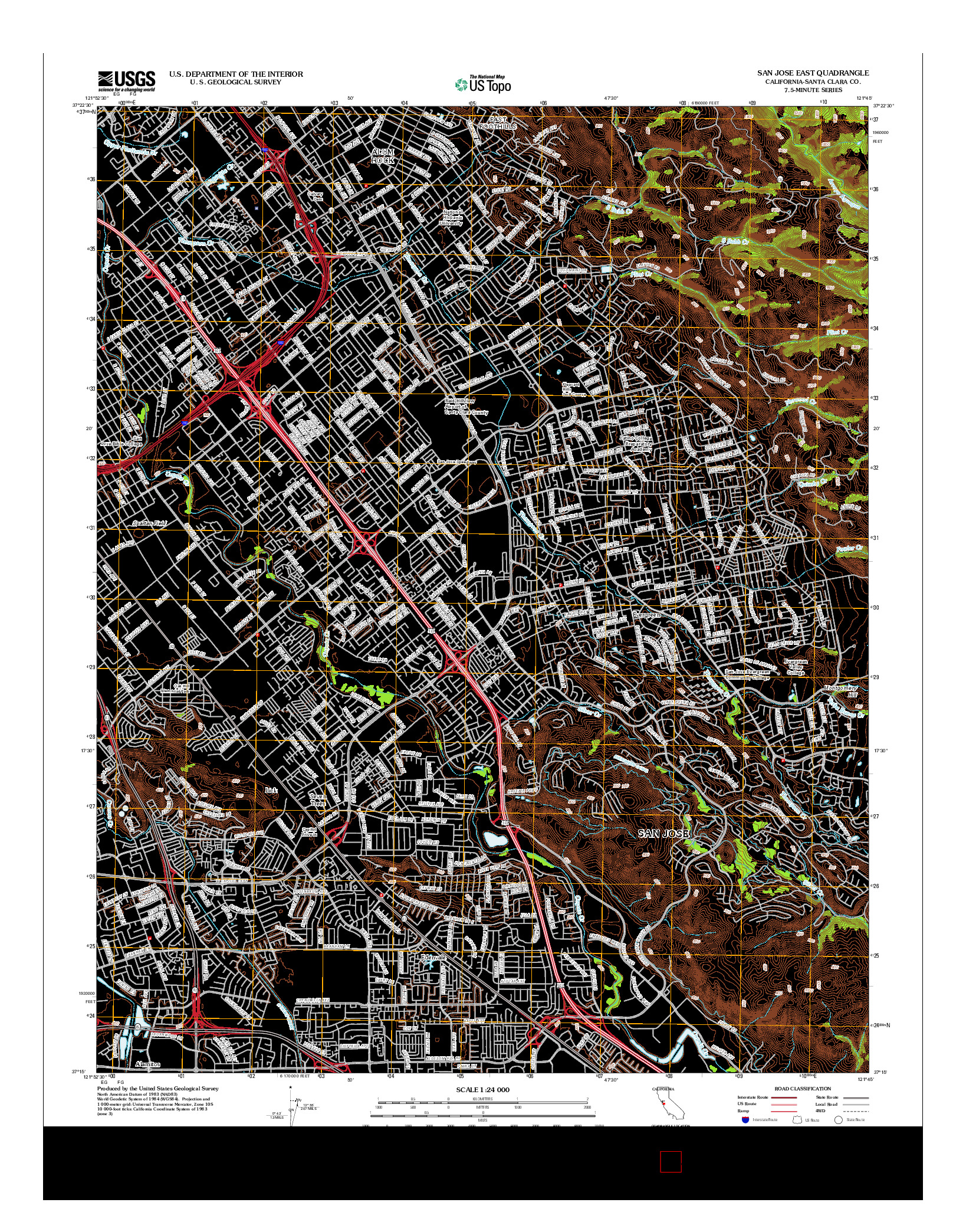 USGS US TOPO 7.5-MINUTE MAP FOR SAN JOSE EAST, CA 2012