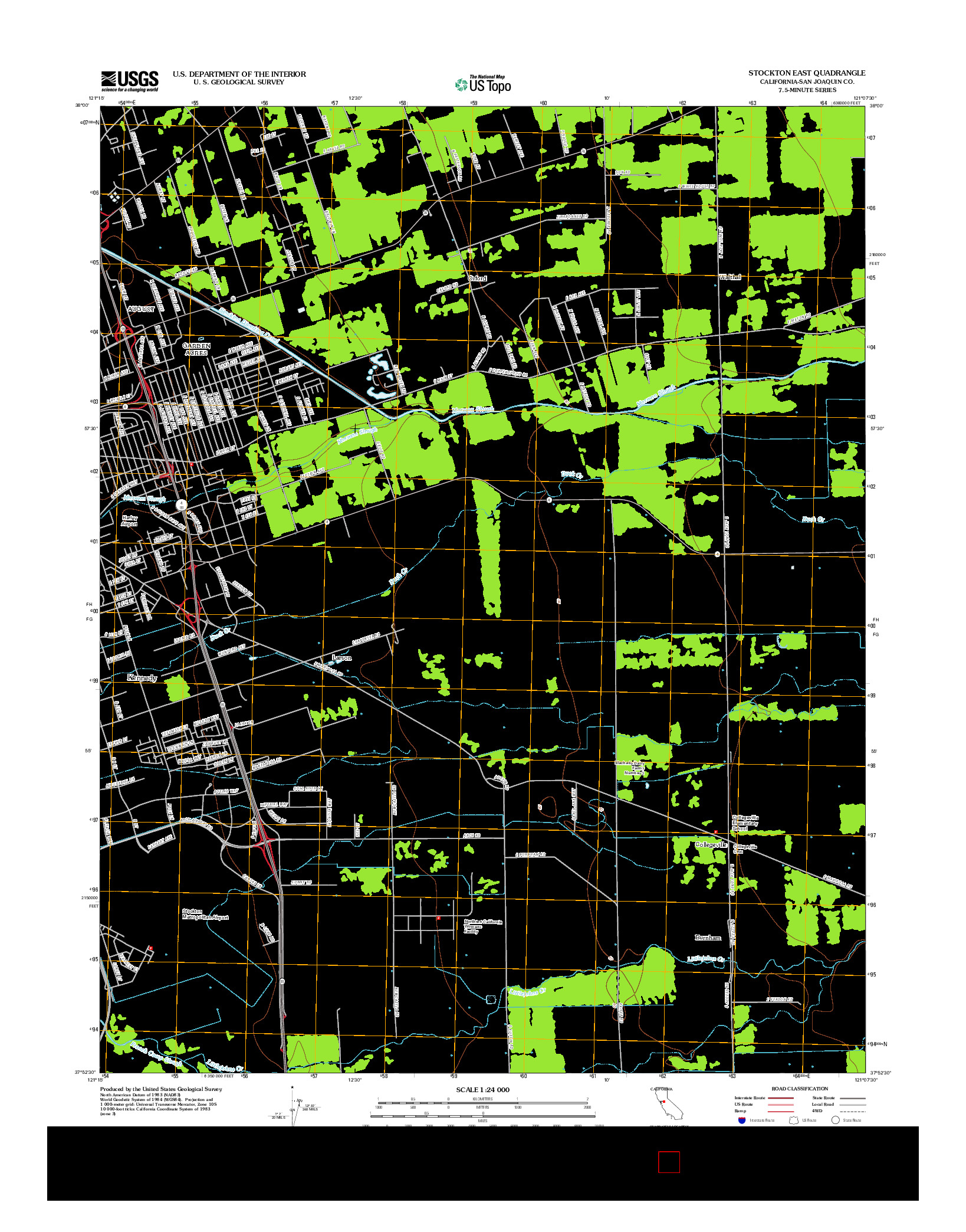 USGS US TOPO 7.5-MINUTE MAP FOR STOCKTON EAST, CA 2012