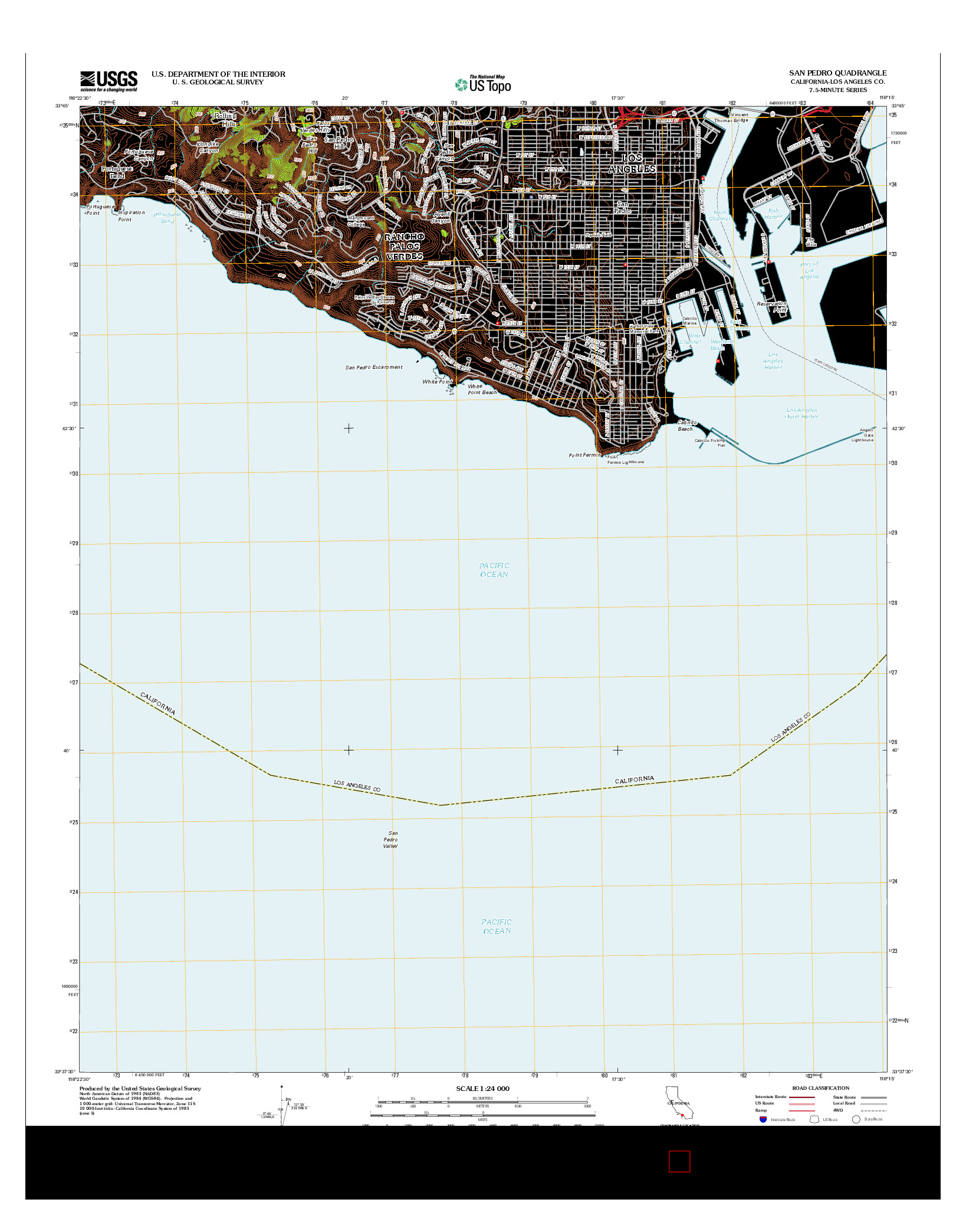 USGS US TOPO 7.5-MINUTE MAP FOR SAN PEDRO, CA 2012