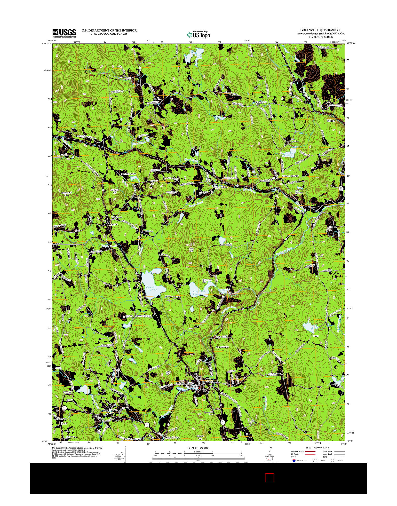 USGS US TOPO 7.5-MINUTE MAP FOR GREENVILLE, NH 2012