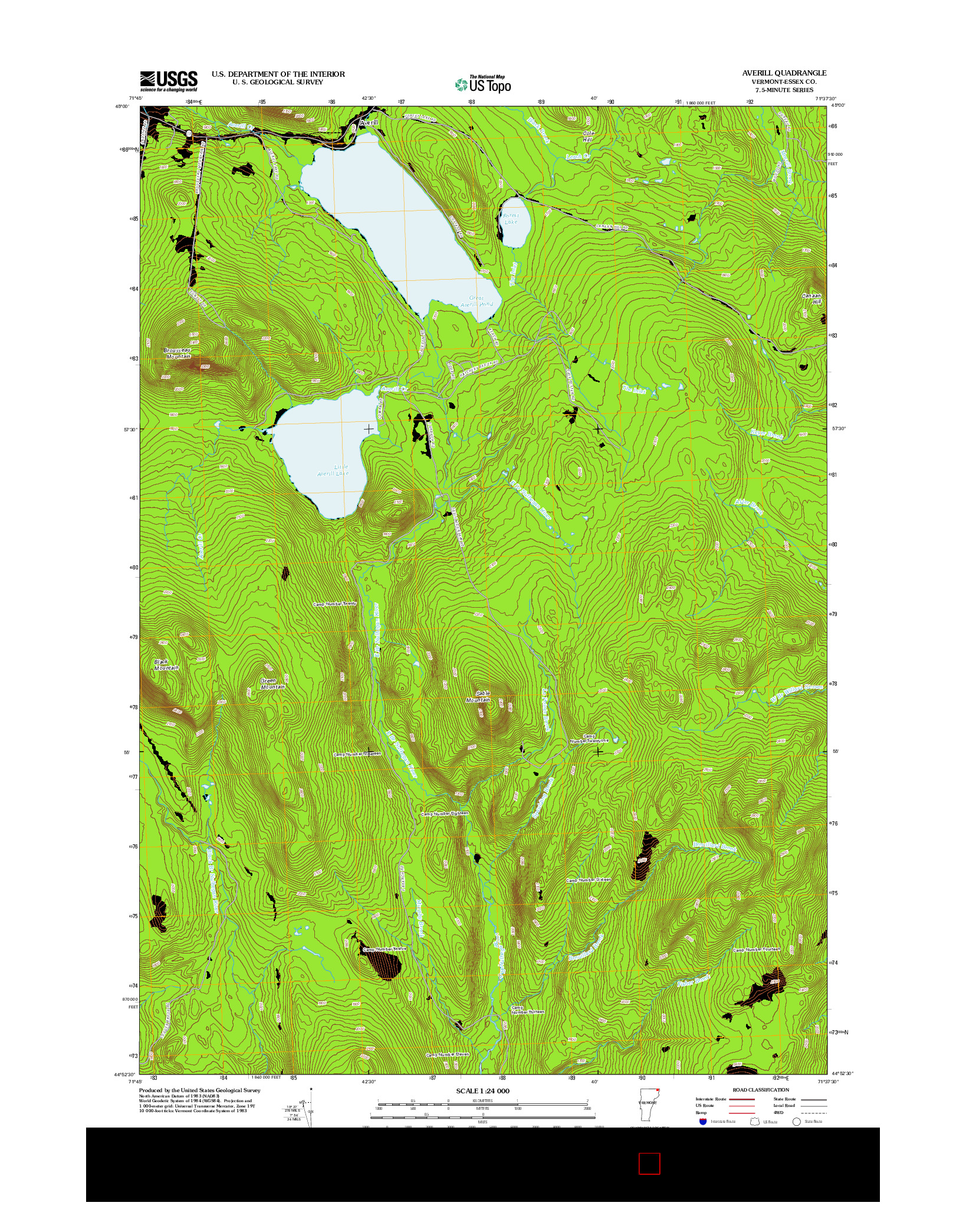 USGS US TOPO 7.5-MINUTE MAP FOR AVERILL, VT 2012