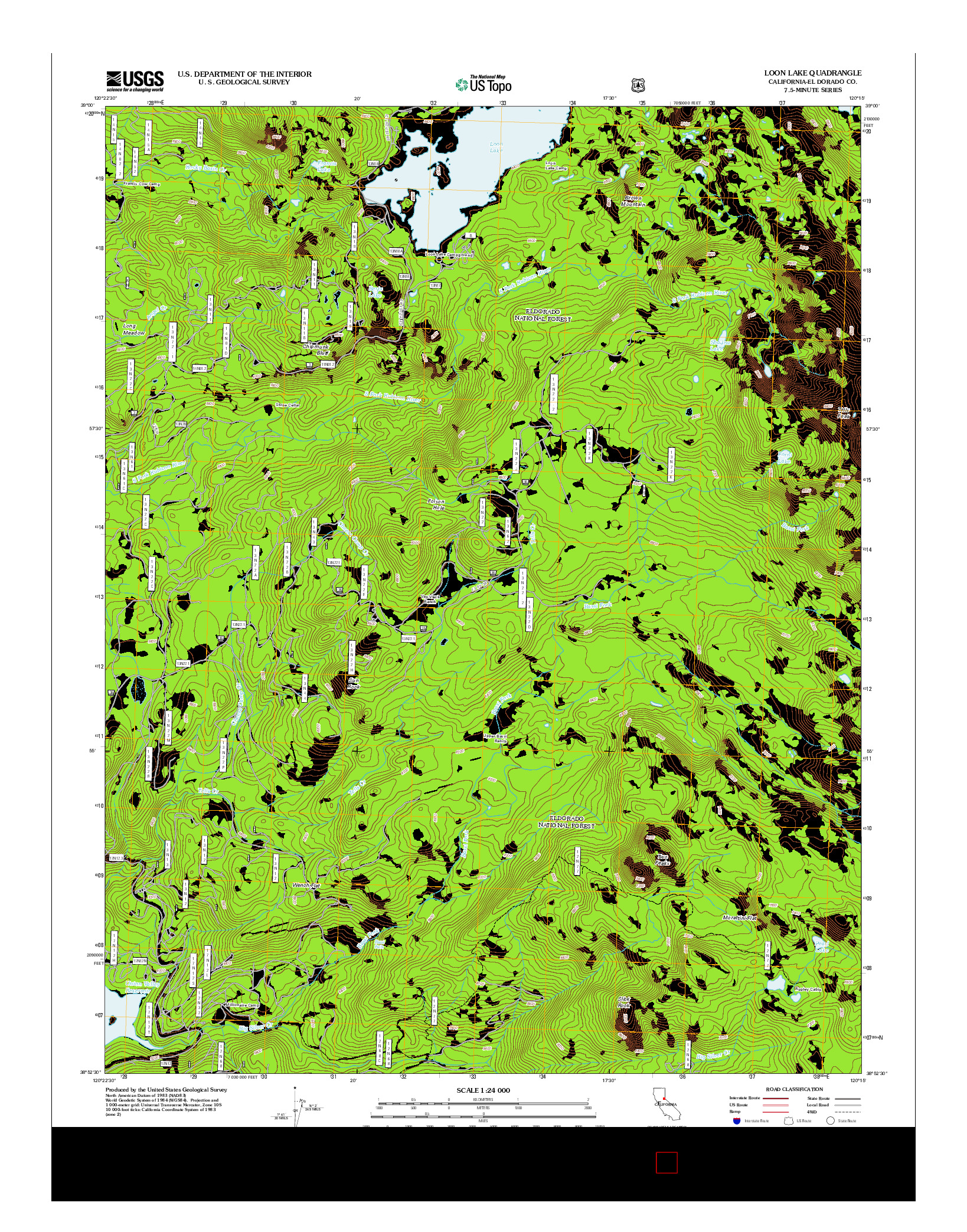 USGS US TOPO 7.5-MINUTE MAP FOR LOON LAKE, CA 2012