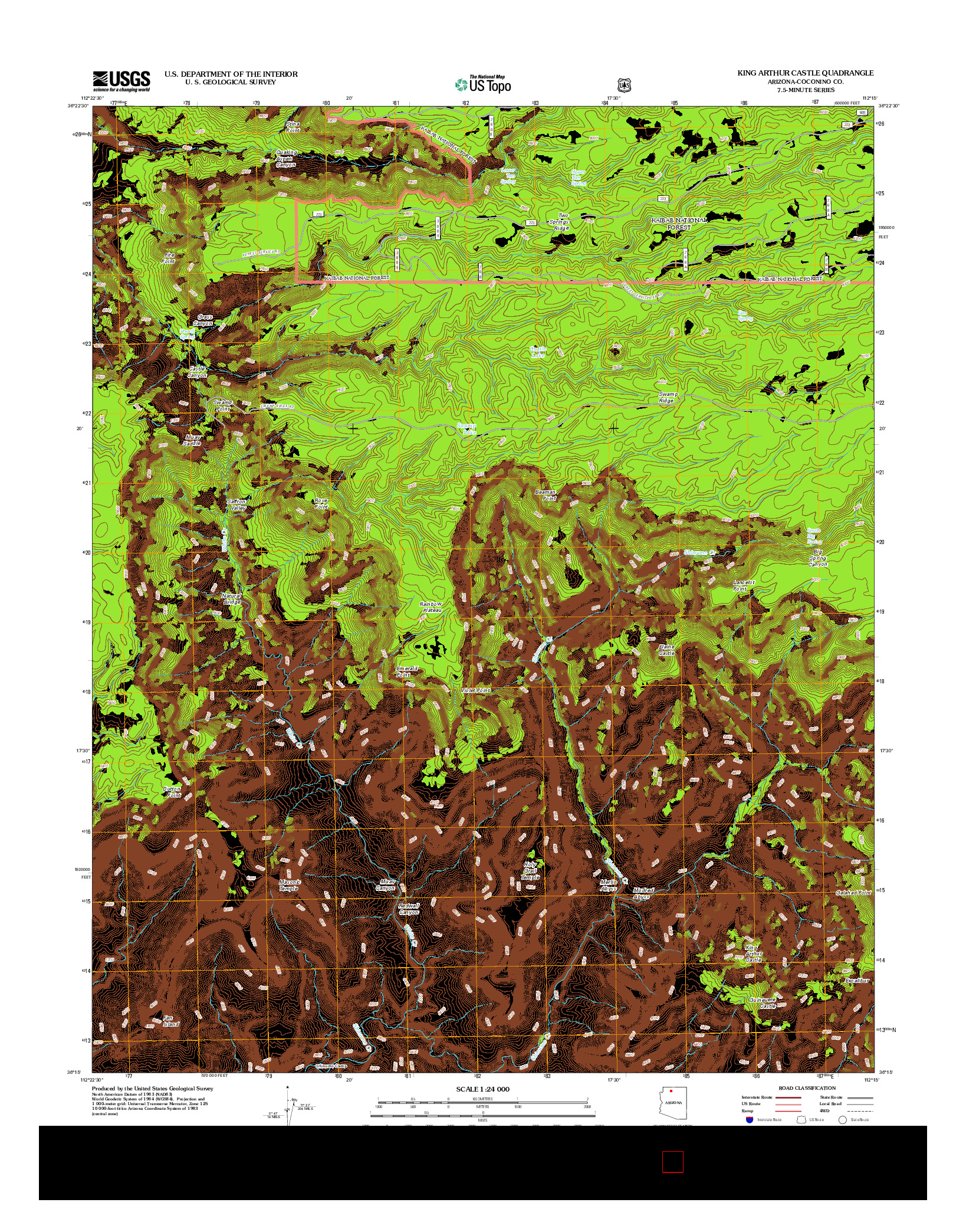 USGS US TOPO 7.5-MINUTE MAP FOR KING ARTHUR CASTLE, AZ 2012