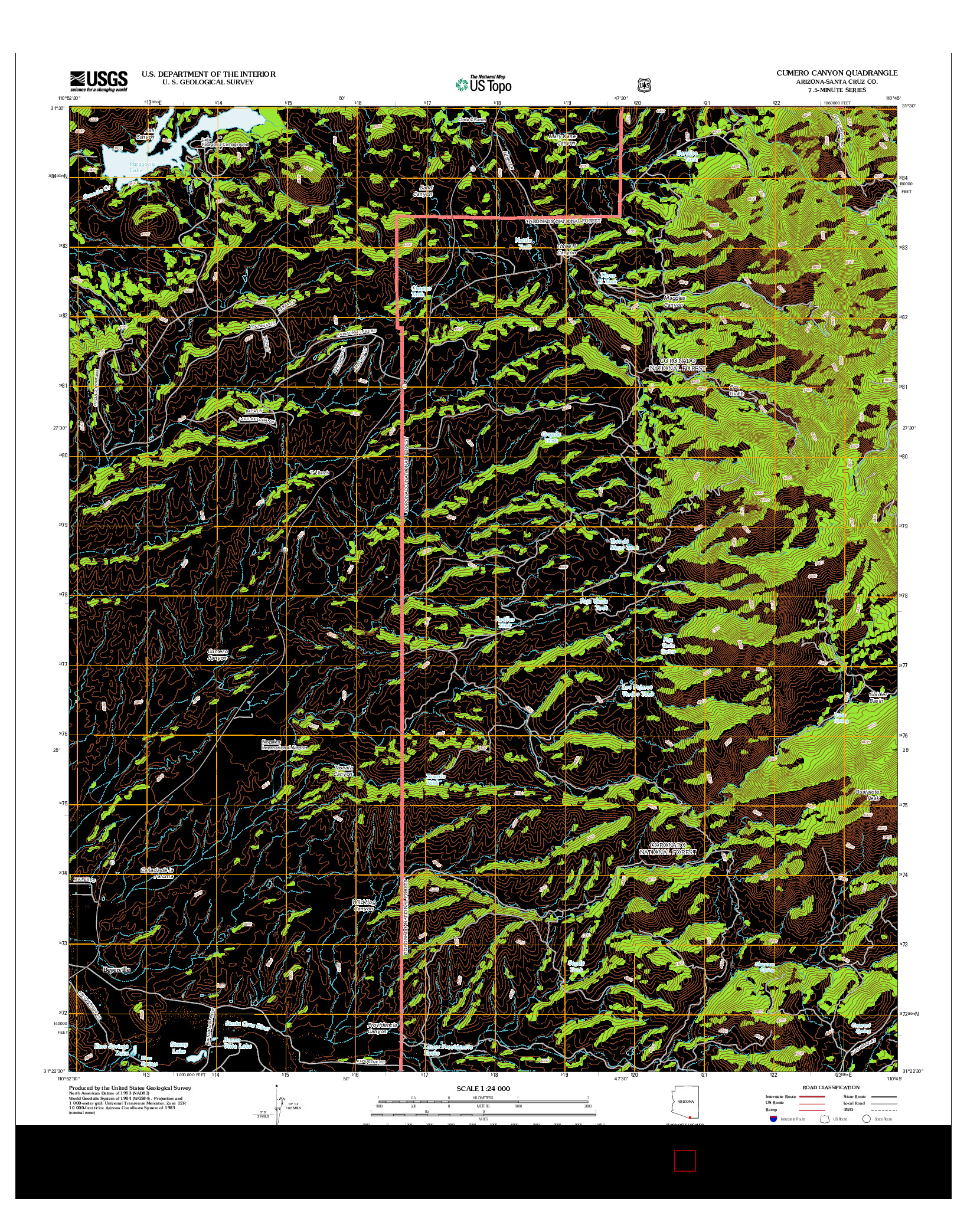 USGS US TOPO 7.5-MINUTE MAP FOR CUMERO CANYON, AZ 2012