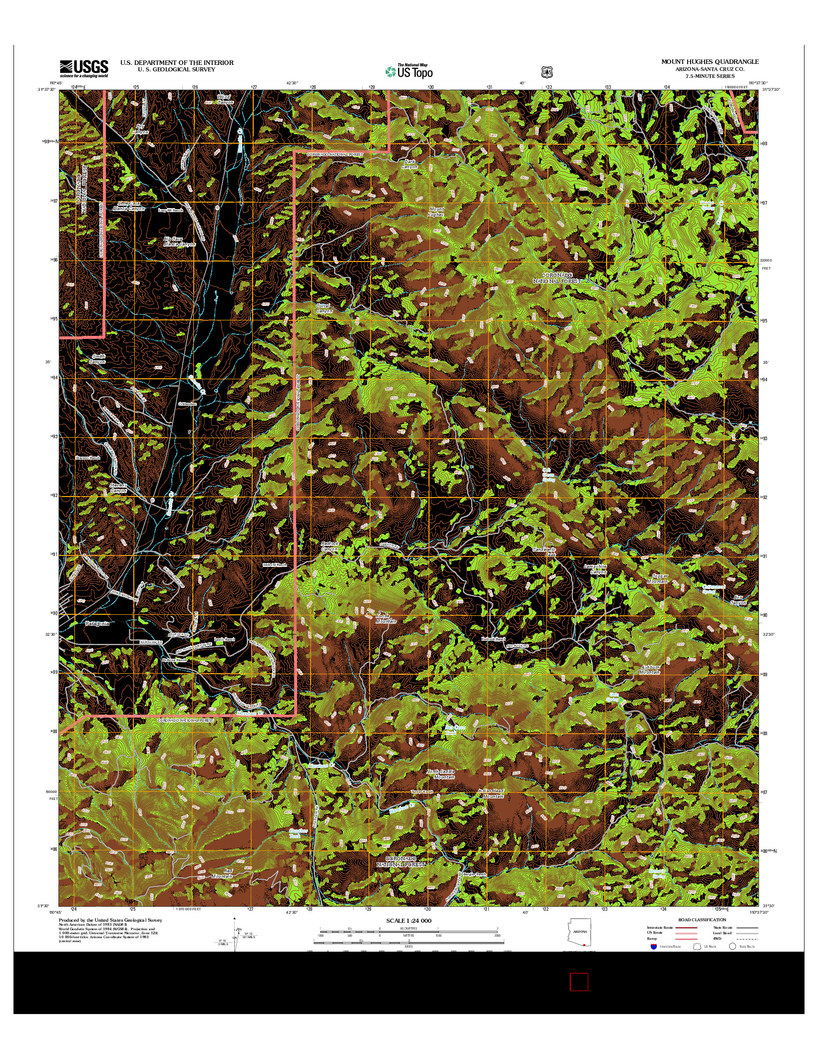 USGS US TOPO 7.5-MINUTE MAP FOR MOUNT HUGHES, AZ 2012