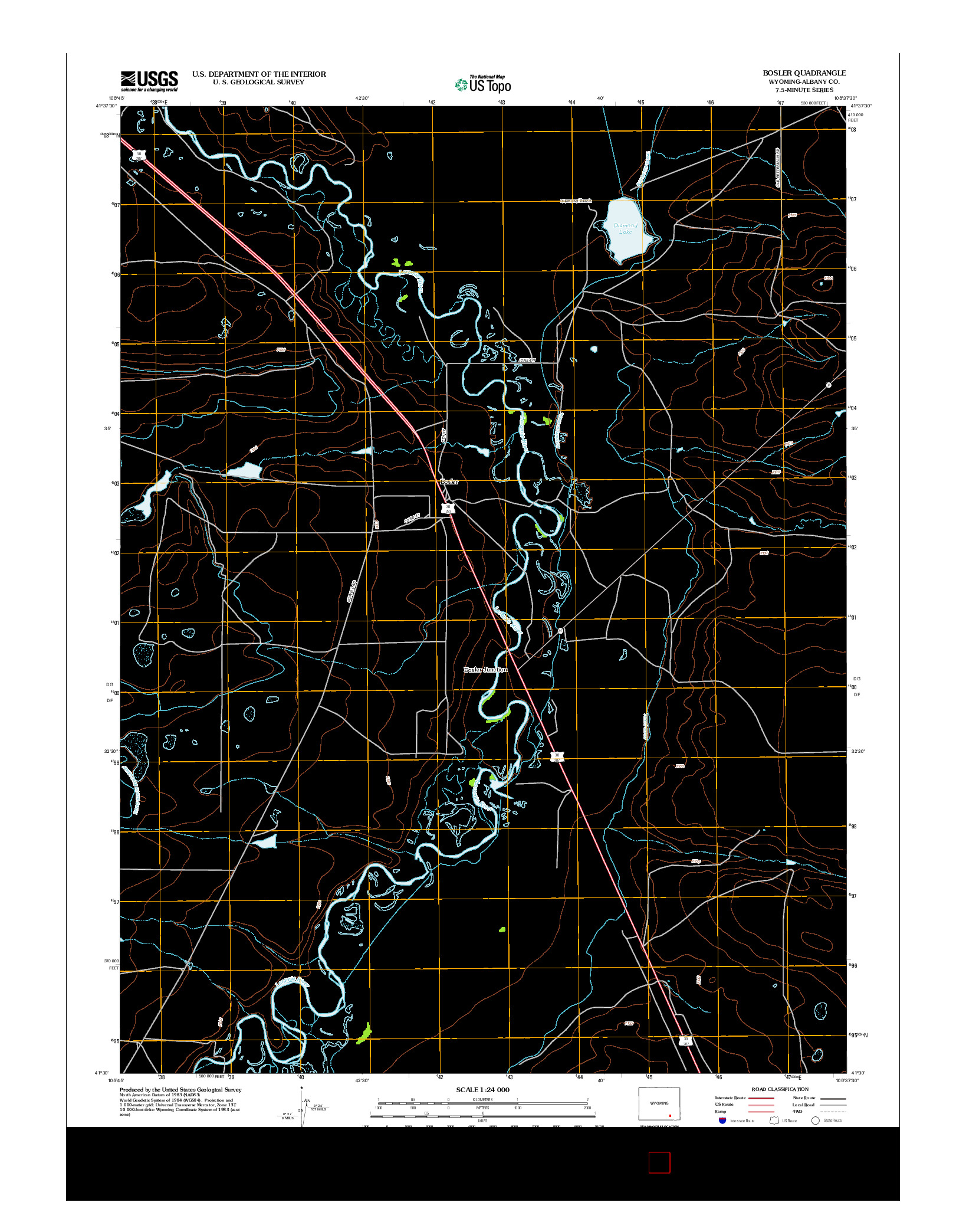 USGS US TOPO 7.5-MINUTE MAP FOR BOSLER, WY 2012