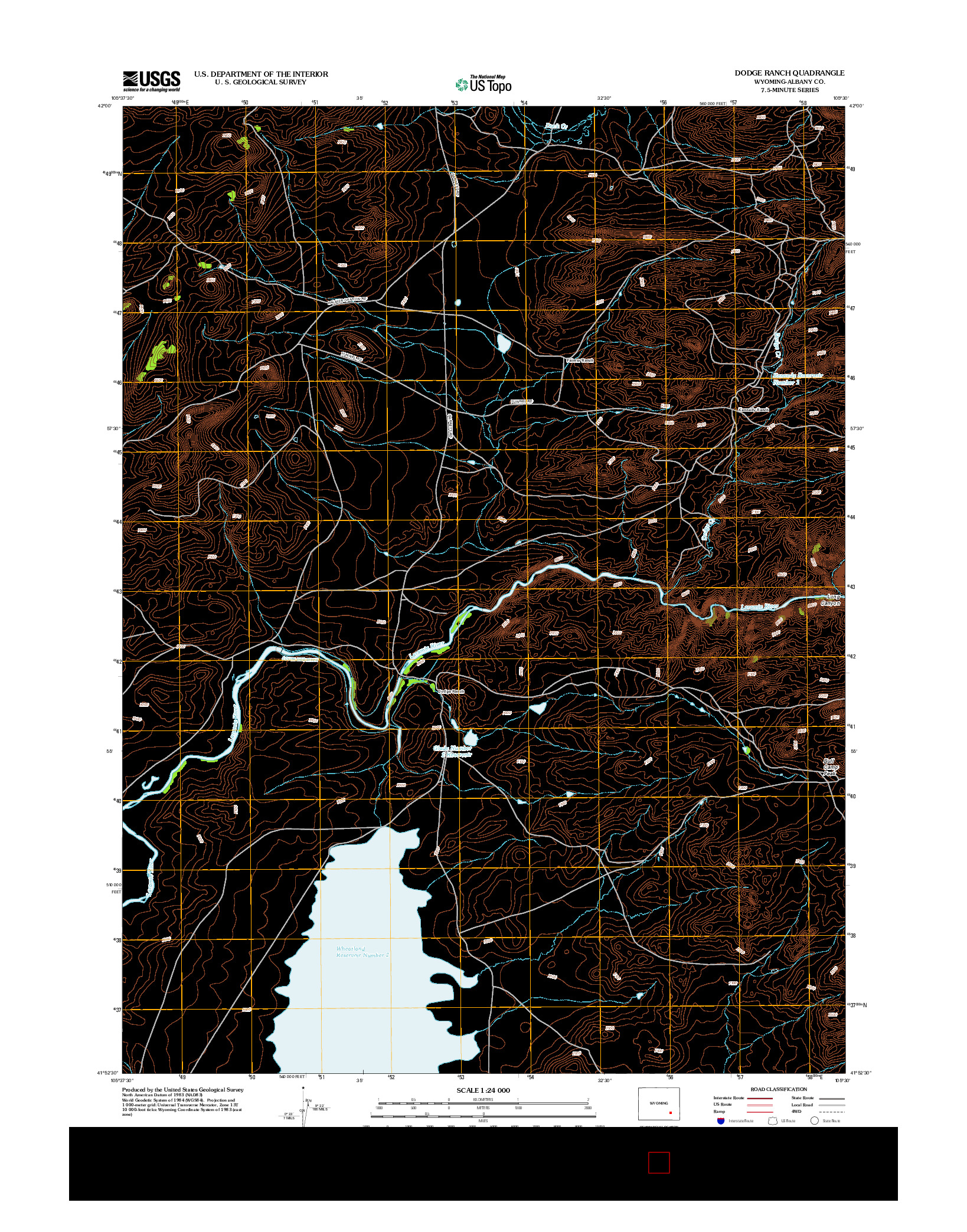 USGS US TOPO 7.5-MINUTE MAP FOR DODGE RANCH, WY 2012