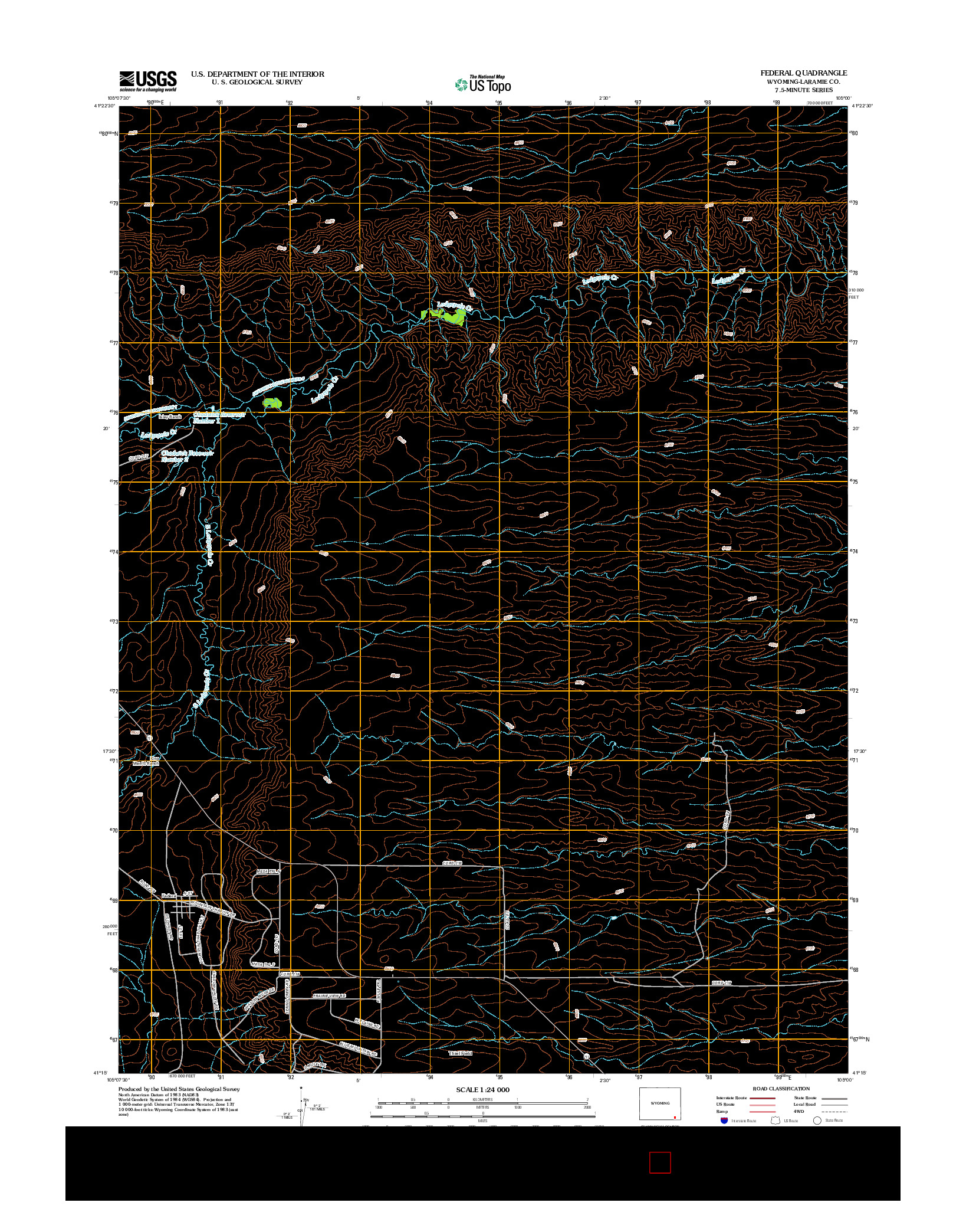 USGS US TOPO 7.5-MINUTE MAP FOR FEDERAL, WY 2012