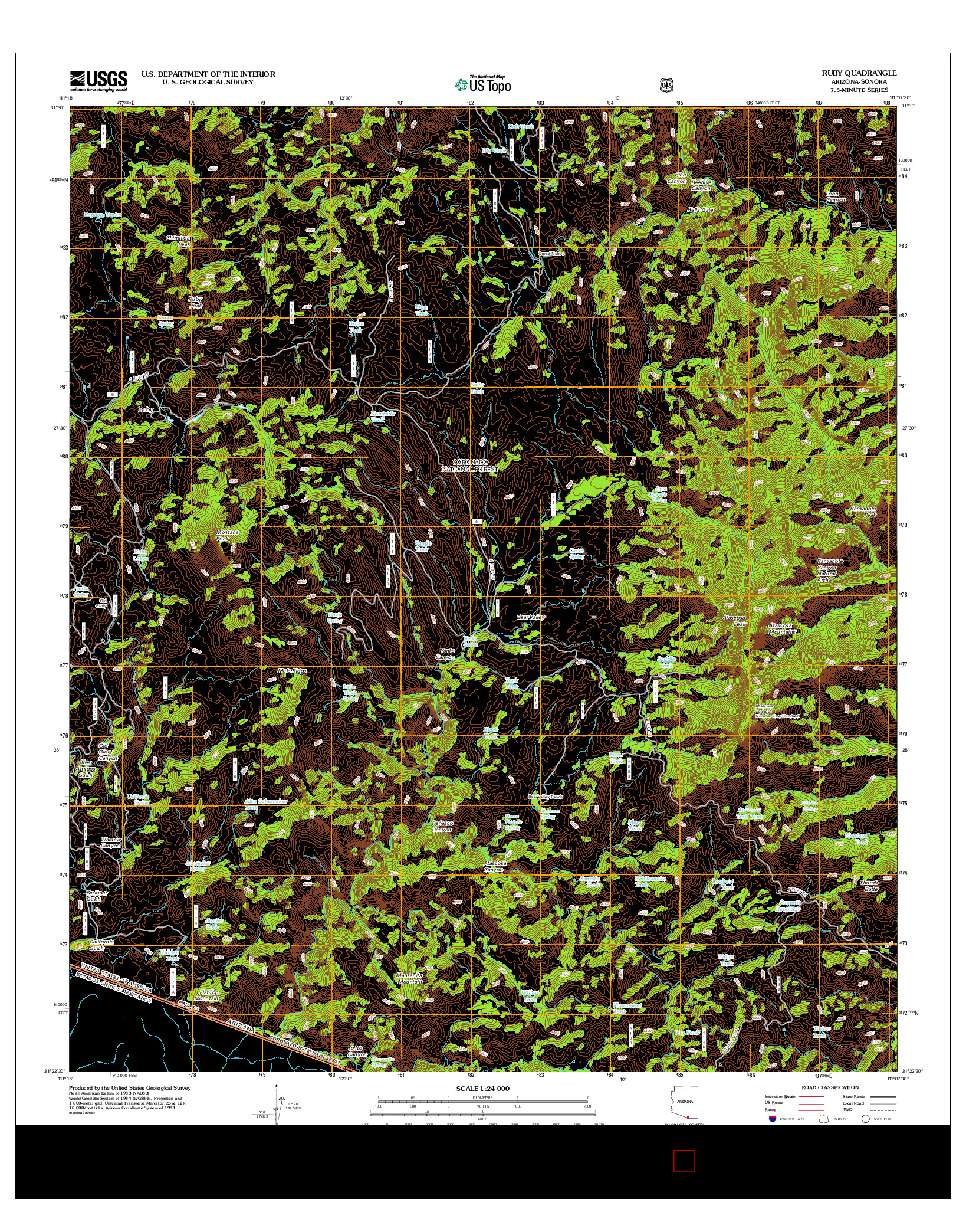 USGS US TOPO 7.5-MINUTE MAP FOR RUBY, AZ-SON 2012