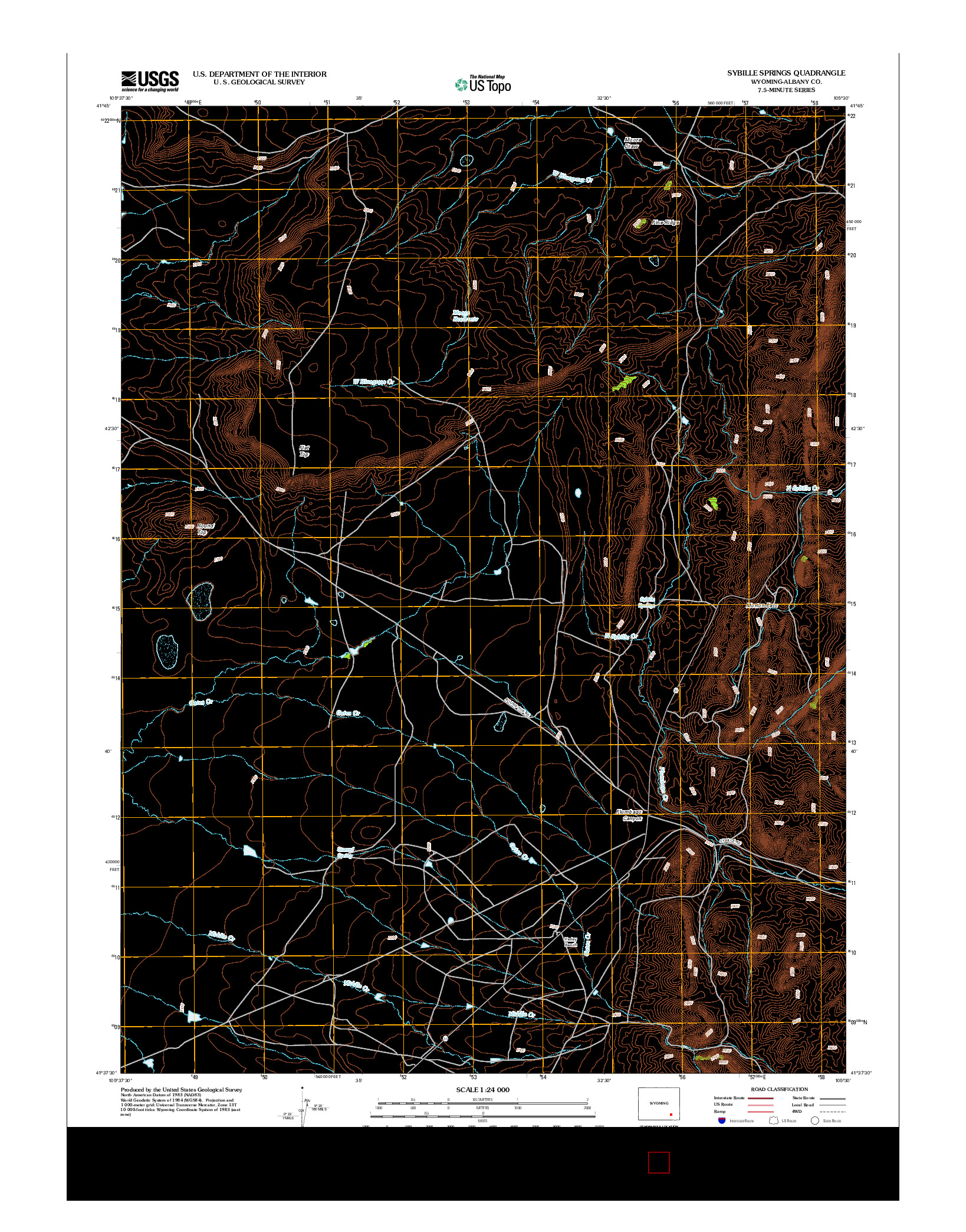 USGS US TOPO 7.5-MINUTE MAP FOR SYBILLE SPRINGS, WY 2012