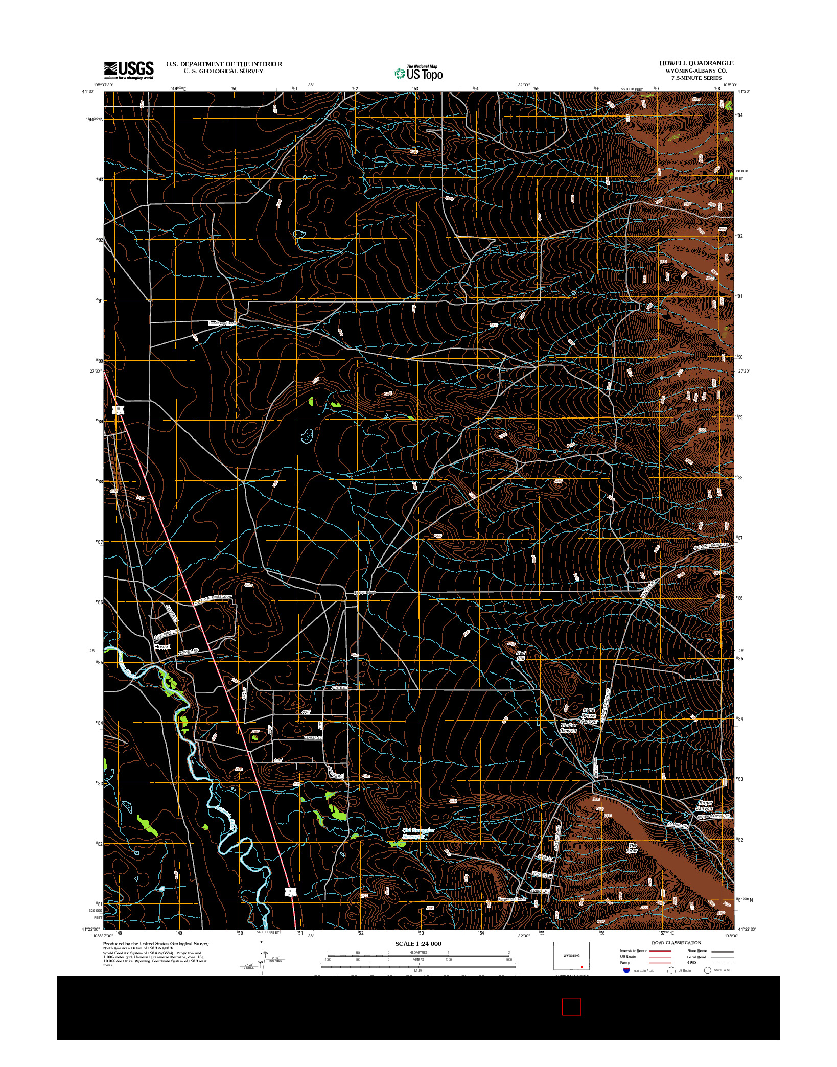 USGS US TOPO 7.5-MINUTE MAP FOR HOWELL, WY 2012